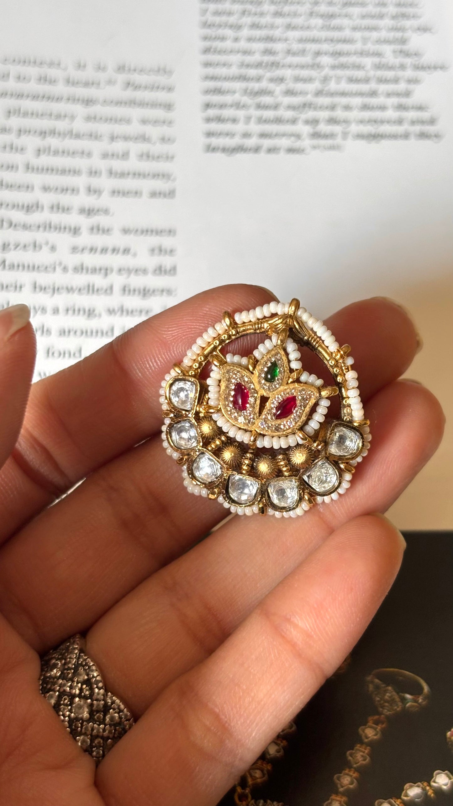 Emerald & ruby rajwada Ring