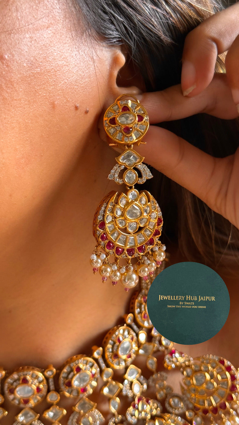Heritage Ruby chand Bali heritage Choker set