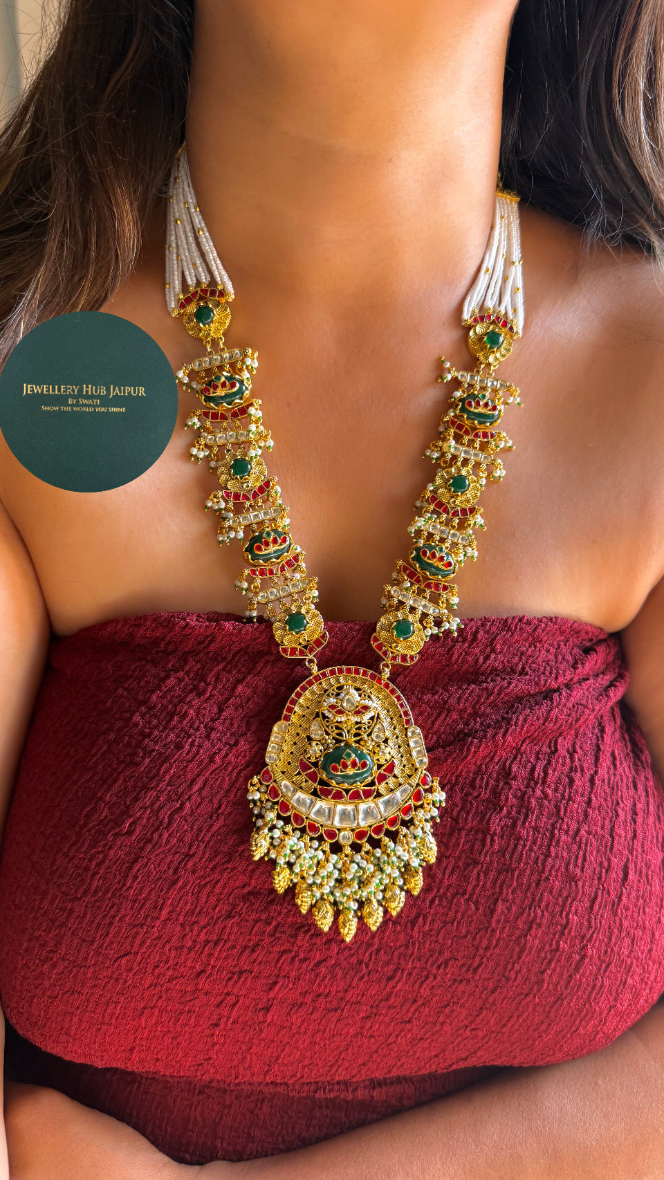 Heritage Rani haar with handmade Pachi work