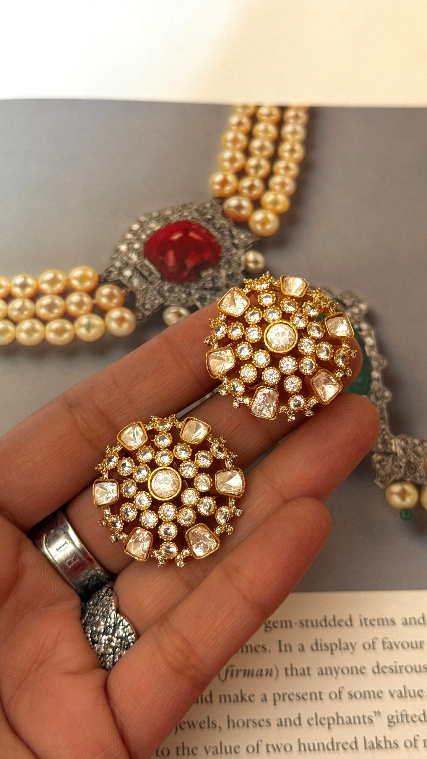 Peeli Polki moissanite studs