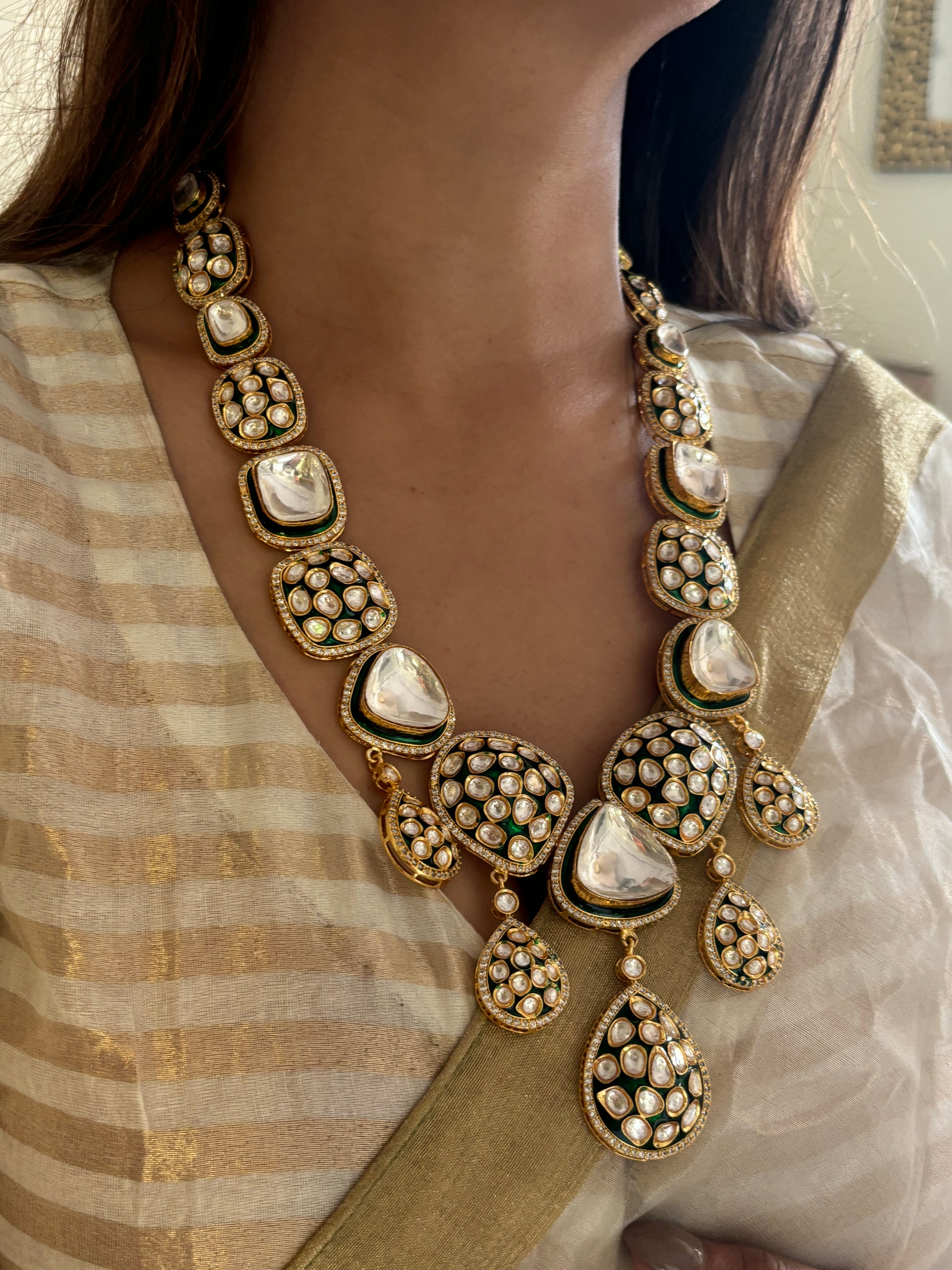 Uncut polki Maharani necklace