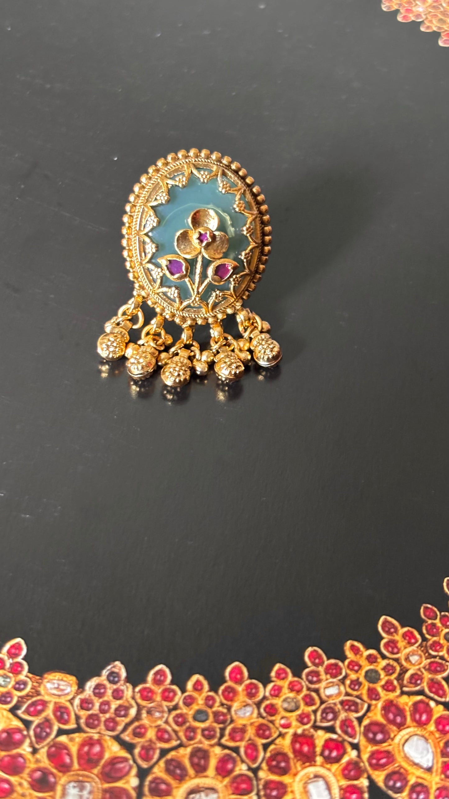 Azure petal rajwadi ring