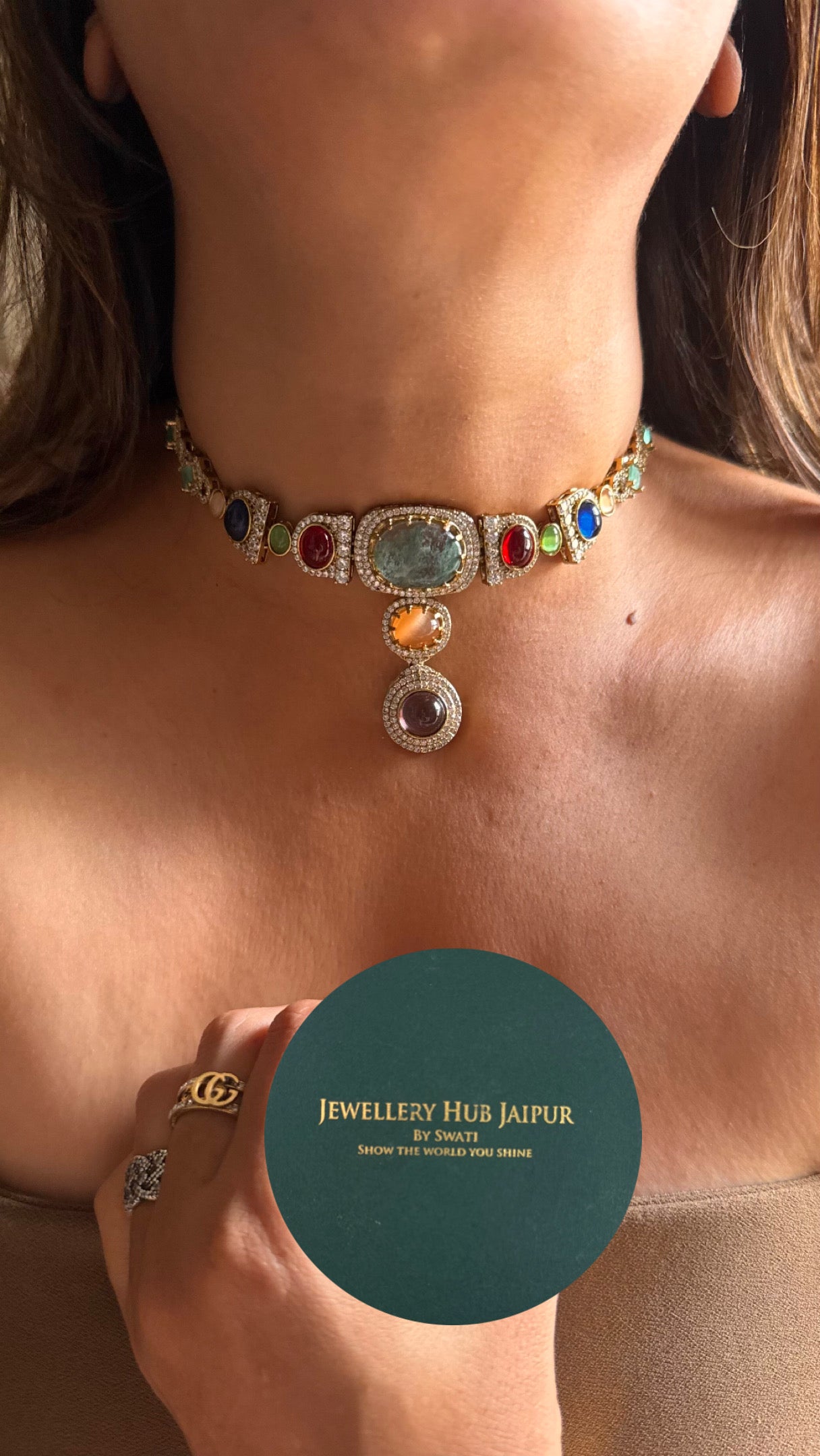 Sabyasachi inspired with natural cocktail choker necklace