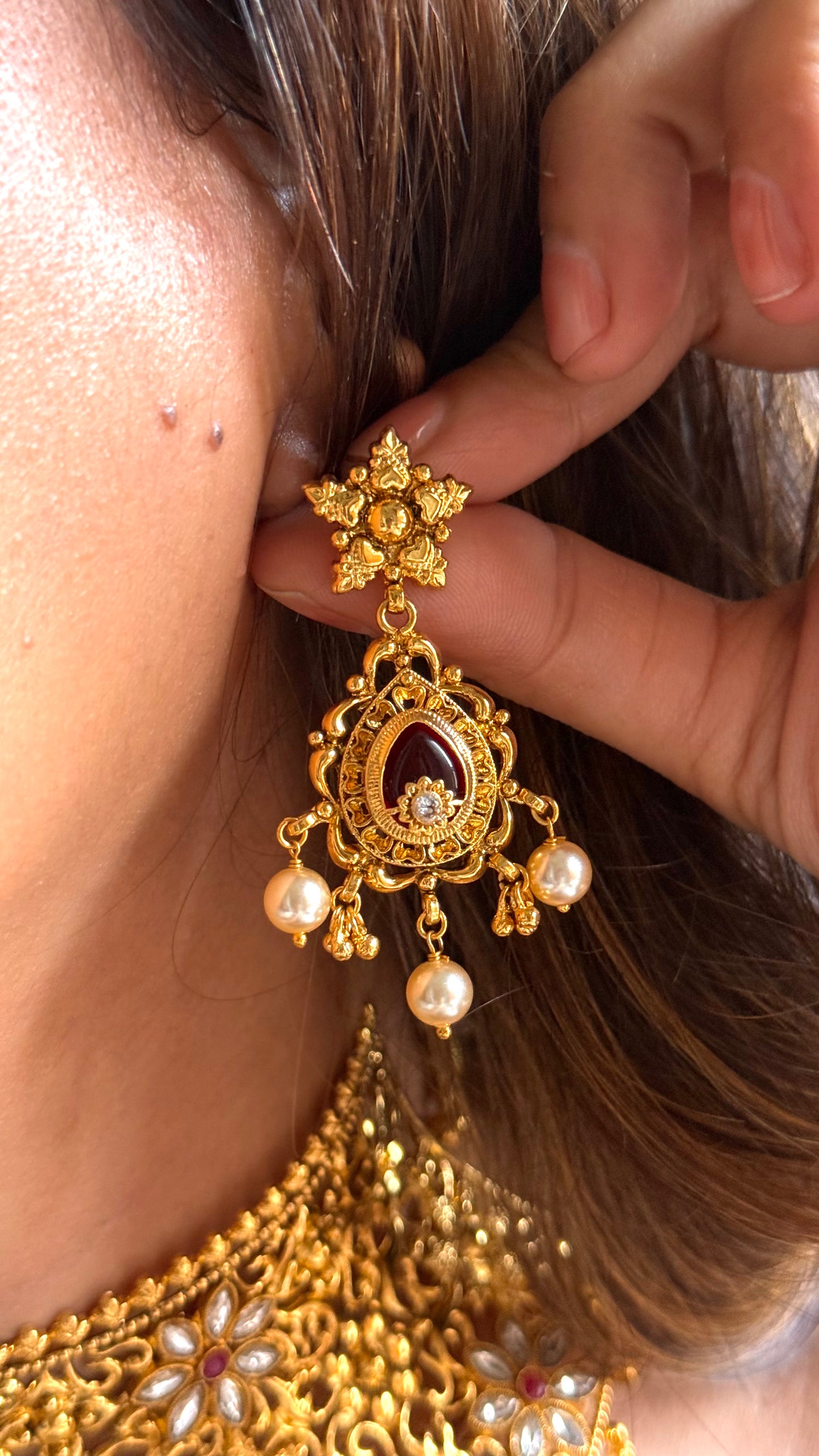 Dubai Gold inspired Floral Designer Necklace