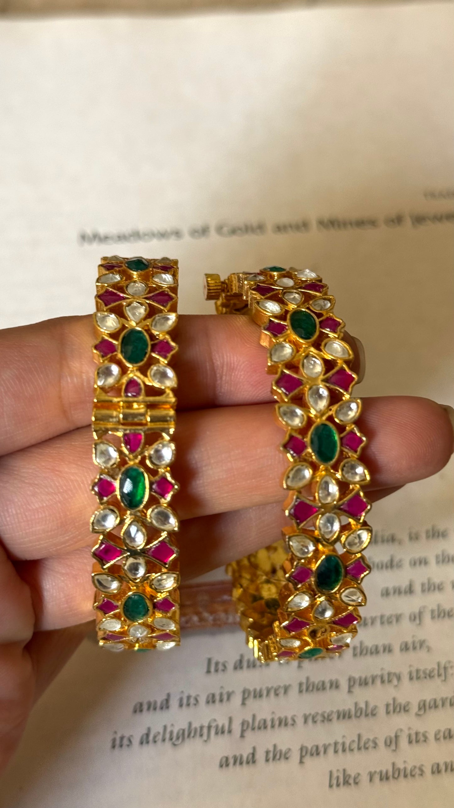 Paachi kundan handmade heritage Bangles