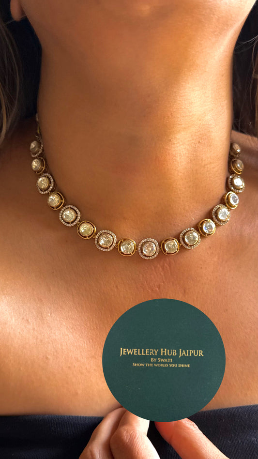 Peeli polki single line Necklace