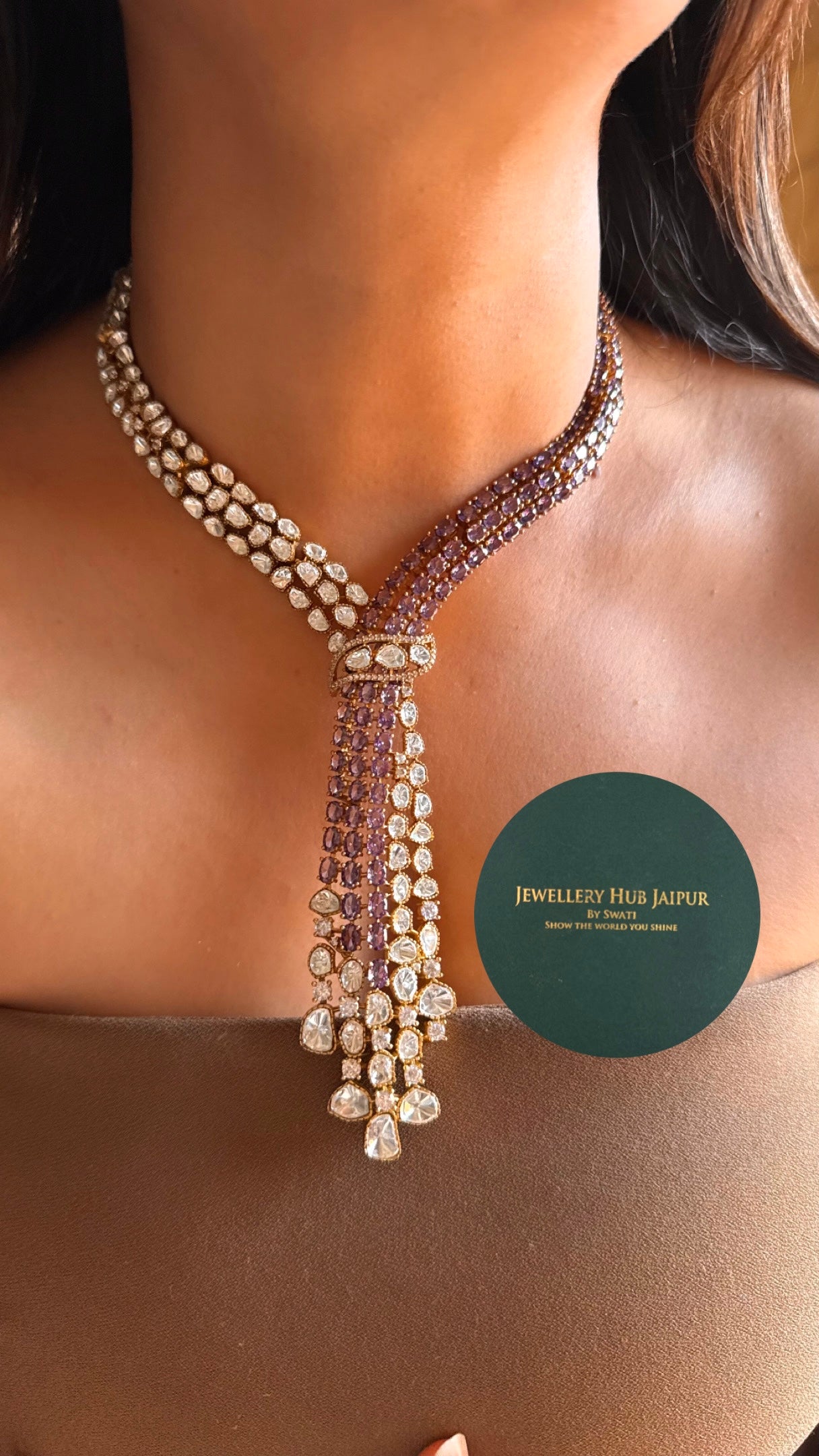 Tanzanite tie designer cocktail Necklace