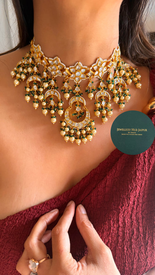 Heritage Chandbali floral pearl choker