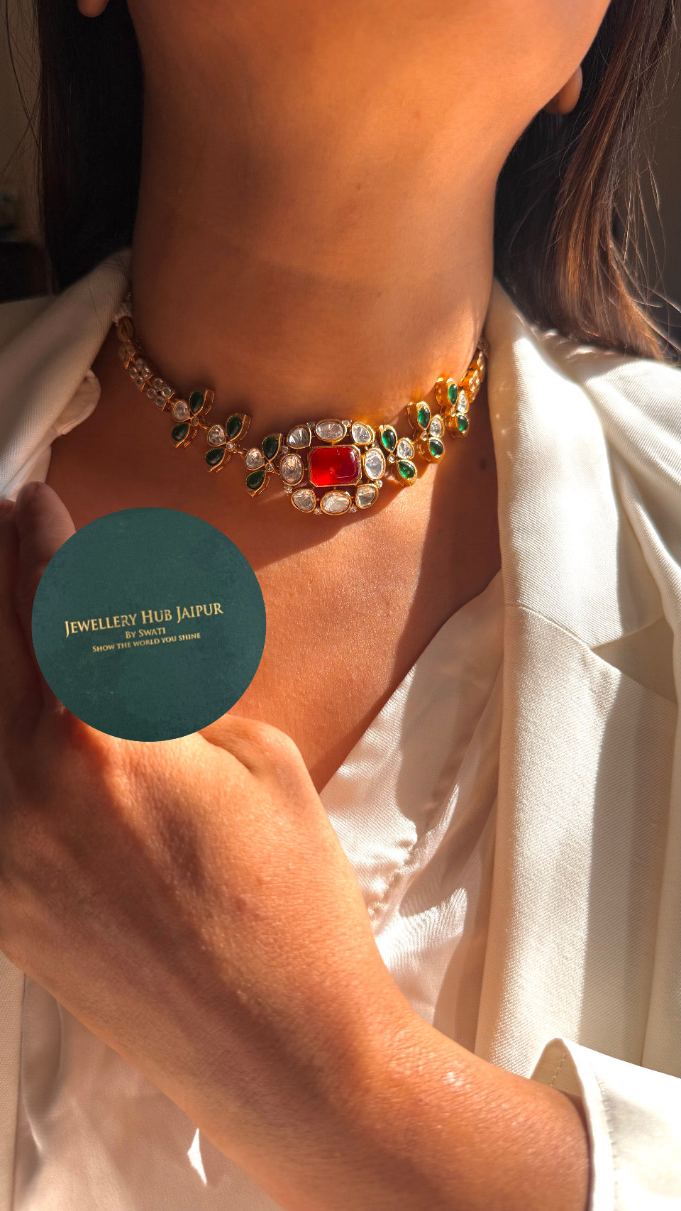 ruby & emerald choker minimal set