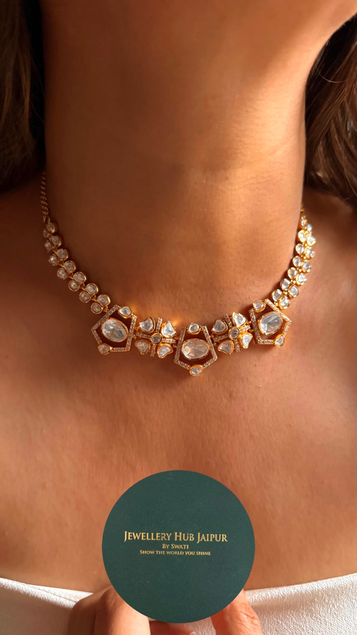 Uncut polki minimalist Necklace