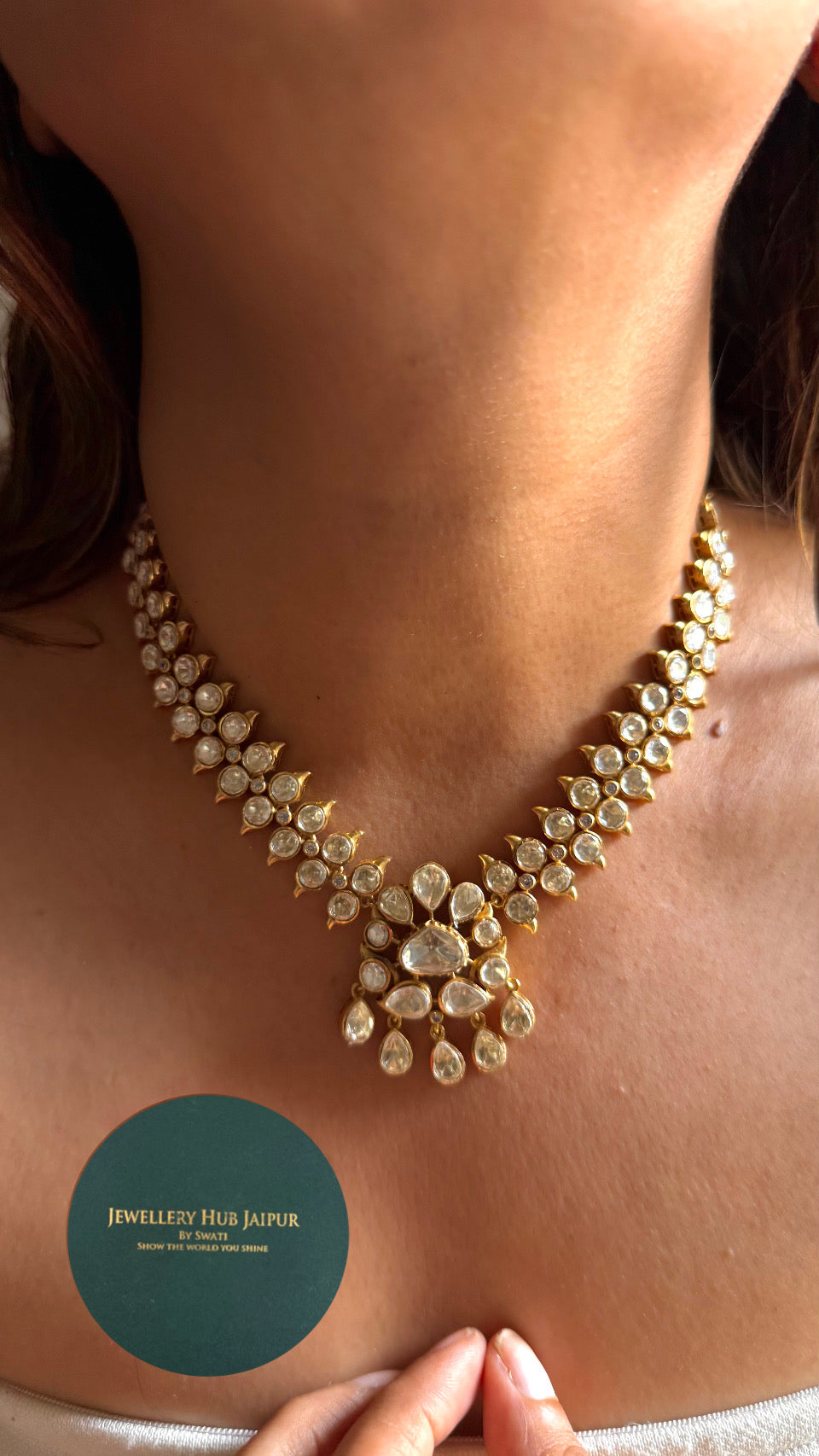 Peeli polki sunheri designer necklace