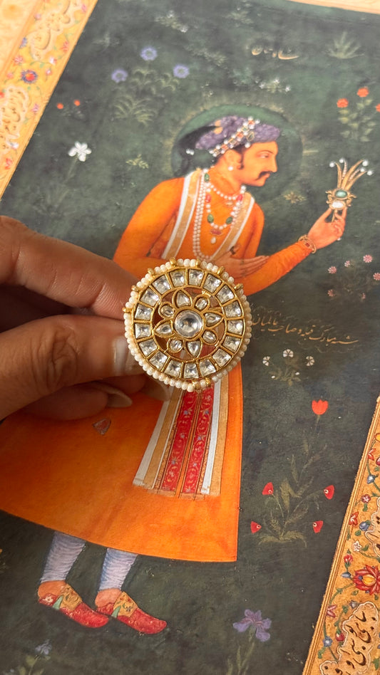 Heritage paachi Kundan ring