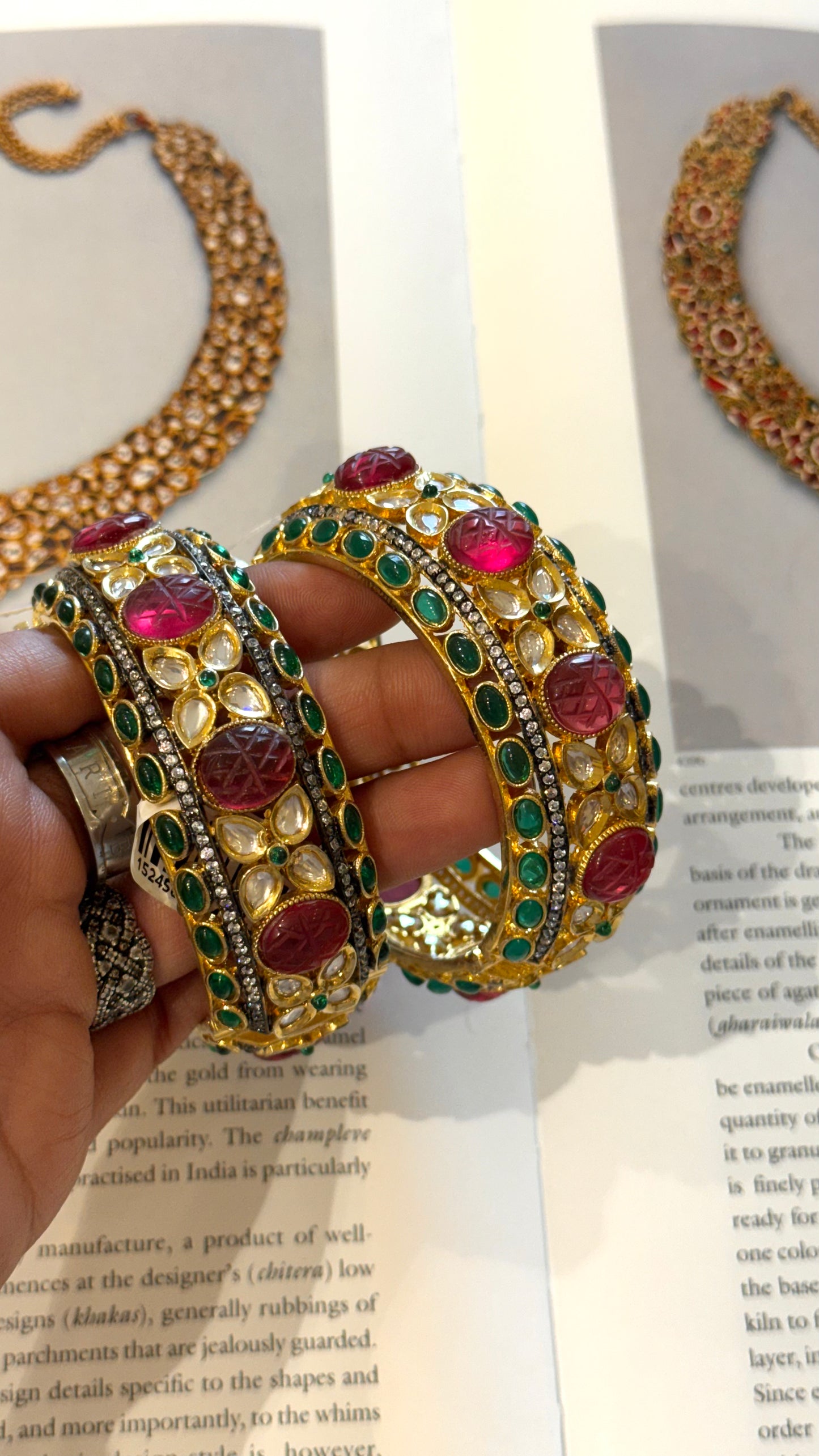 Ruby emerald real stones nakashi bangles