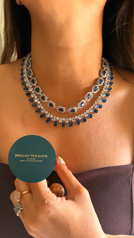Sapphire dual layer diamond collar set