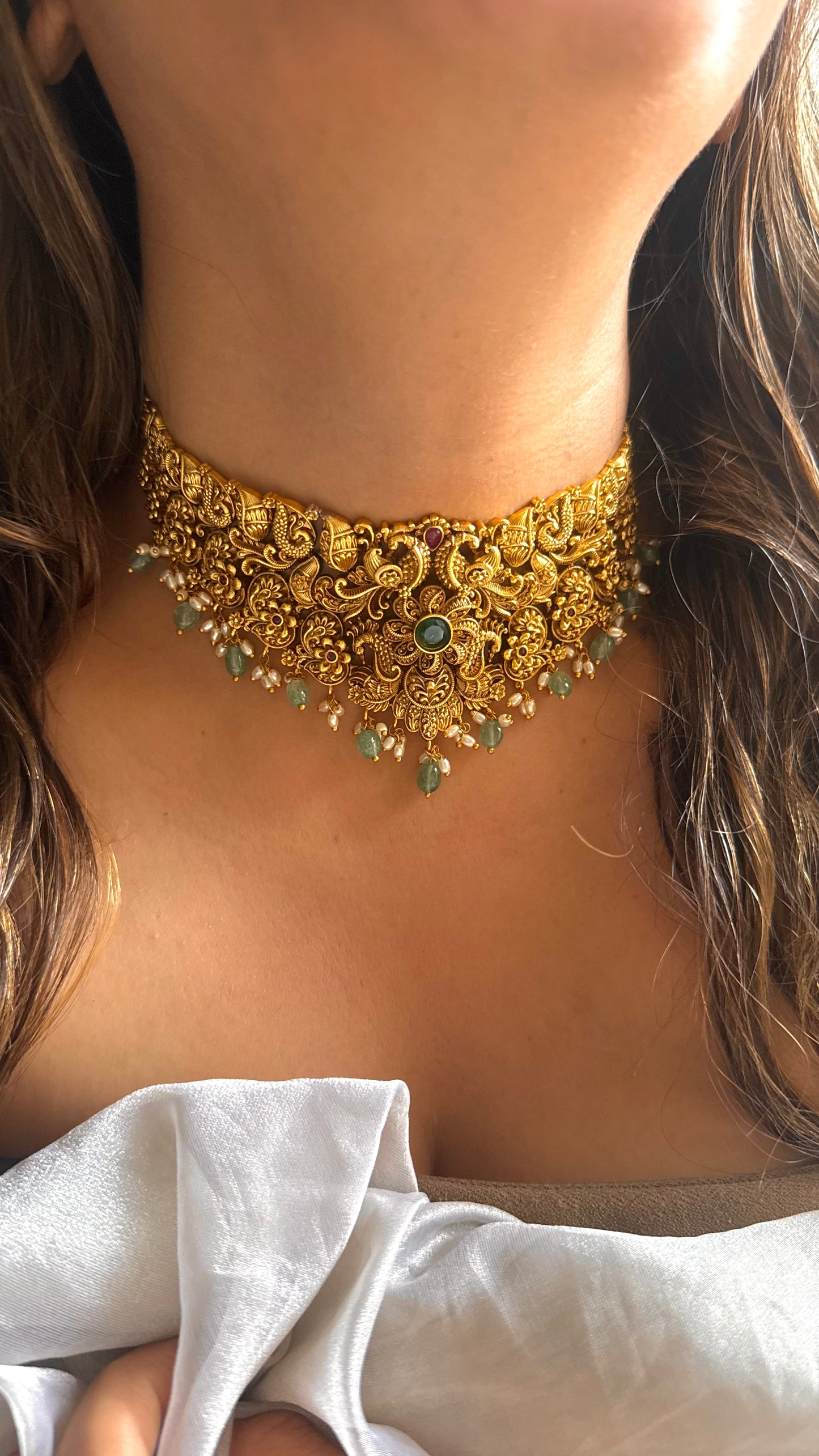 Floral Nakashee heritage choker Necklace