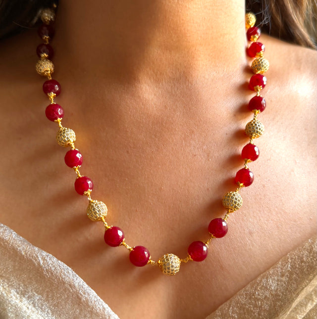 Ruby & emerald stone string/ mala