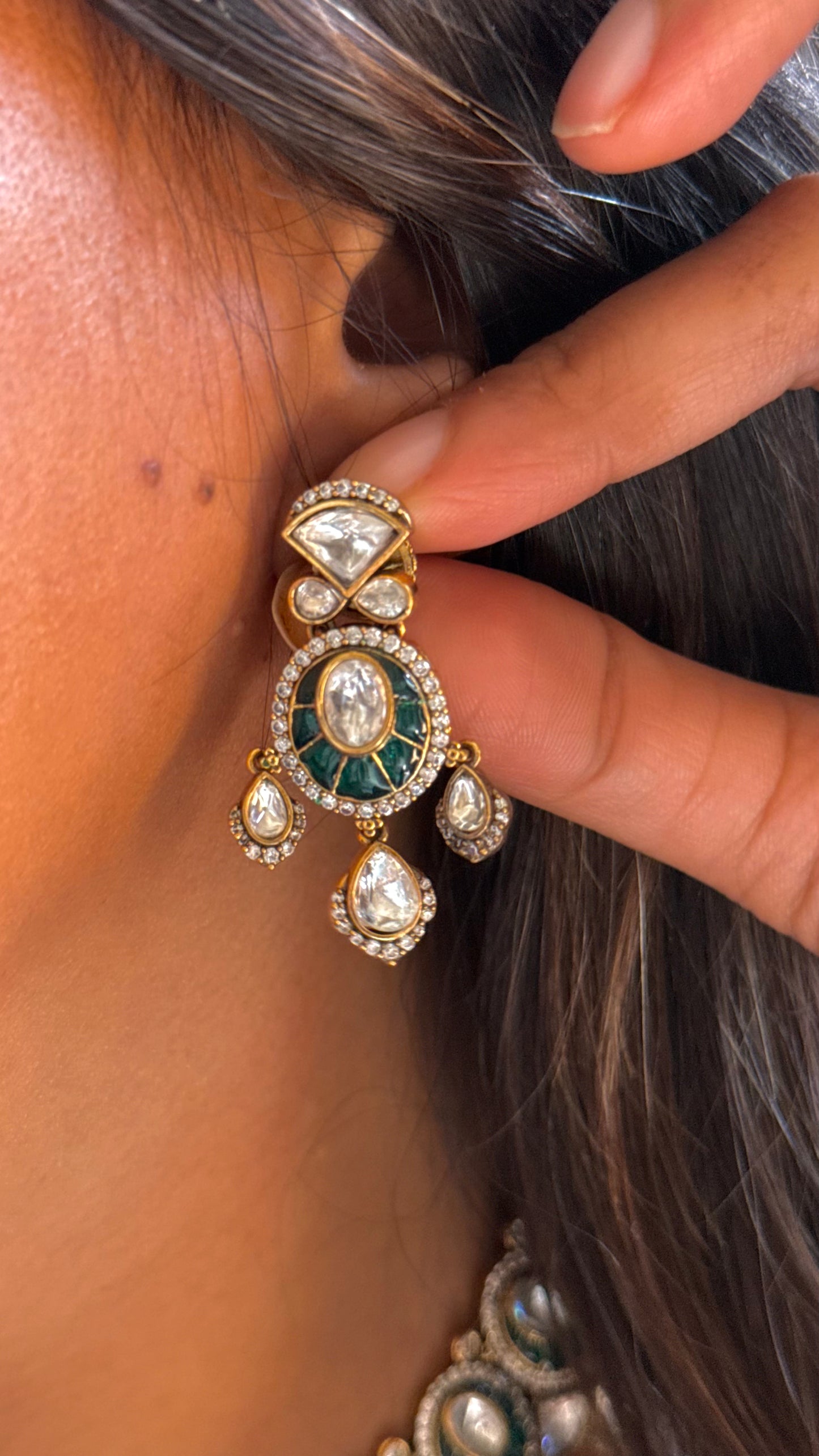 Emerald kat Dana real moissanite Necklace