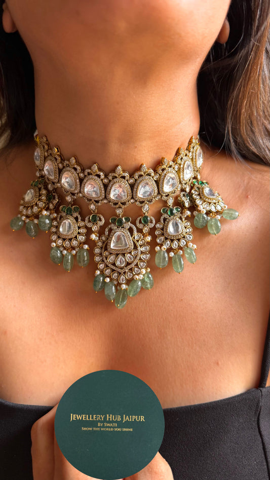 Bridal asia with real mint strawberry drops Necklace