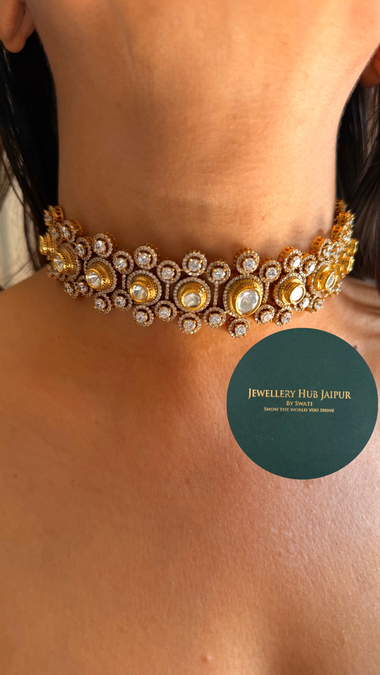 Real moissanite buble  choker