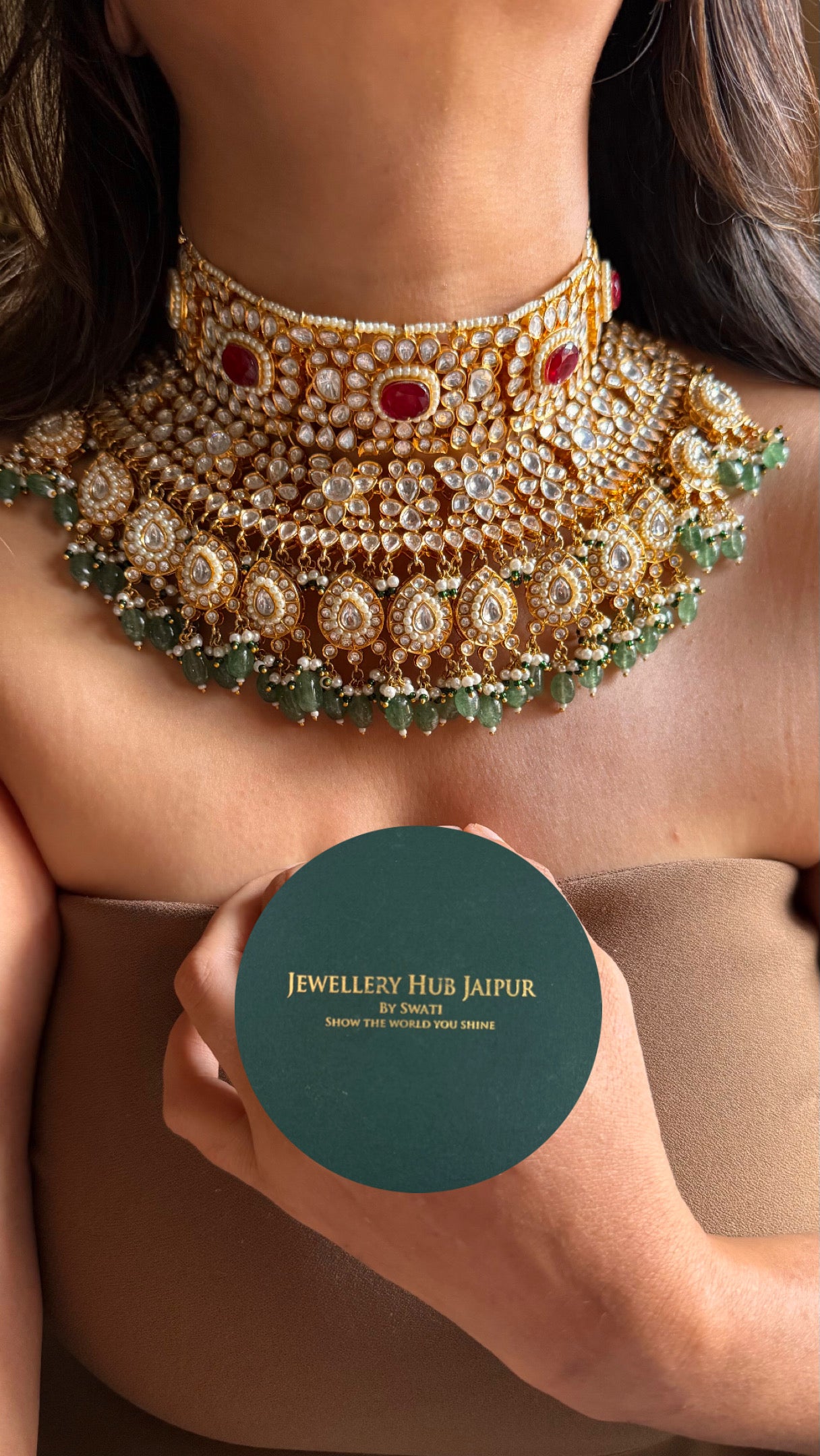 Ranisa inspired paachi kundan handmade bridal Necklace ( made to order )