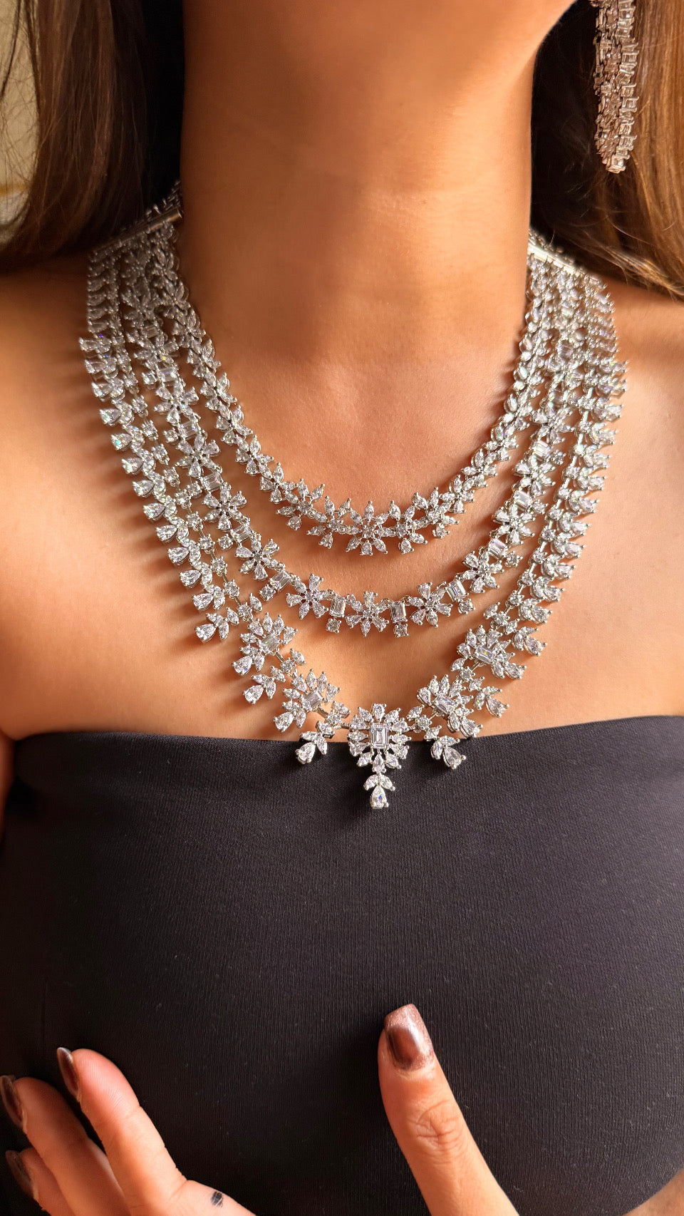 7 in 1 cz cocktail necklace set
