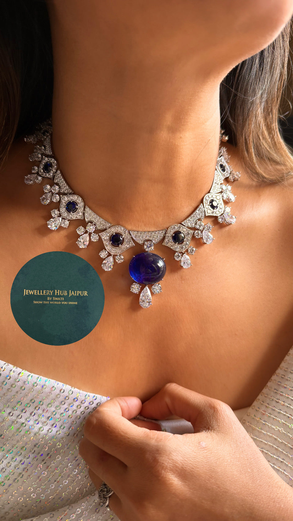 Sapphire bvlgari inspired diamond set