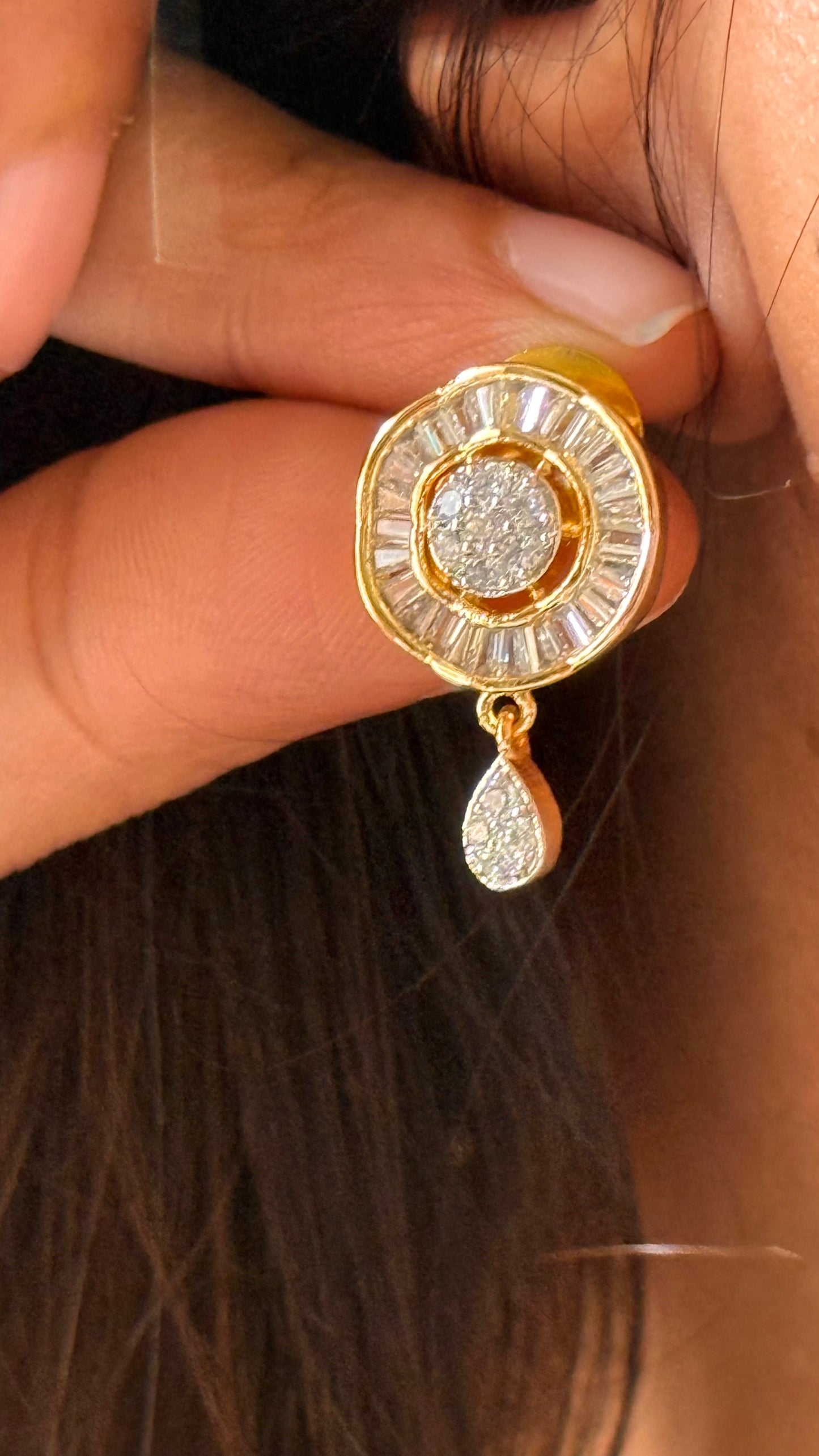 Cz floral glaze pendant Necklace
