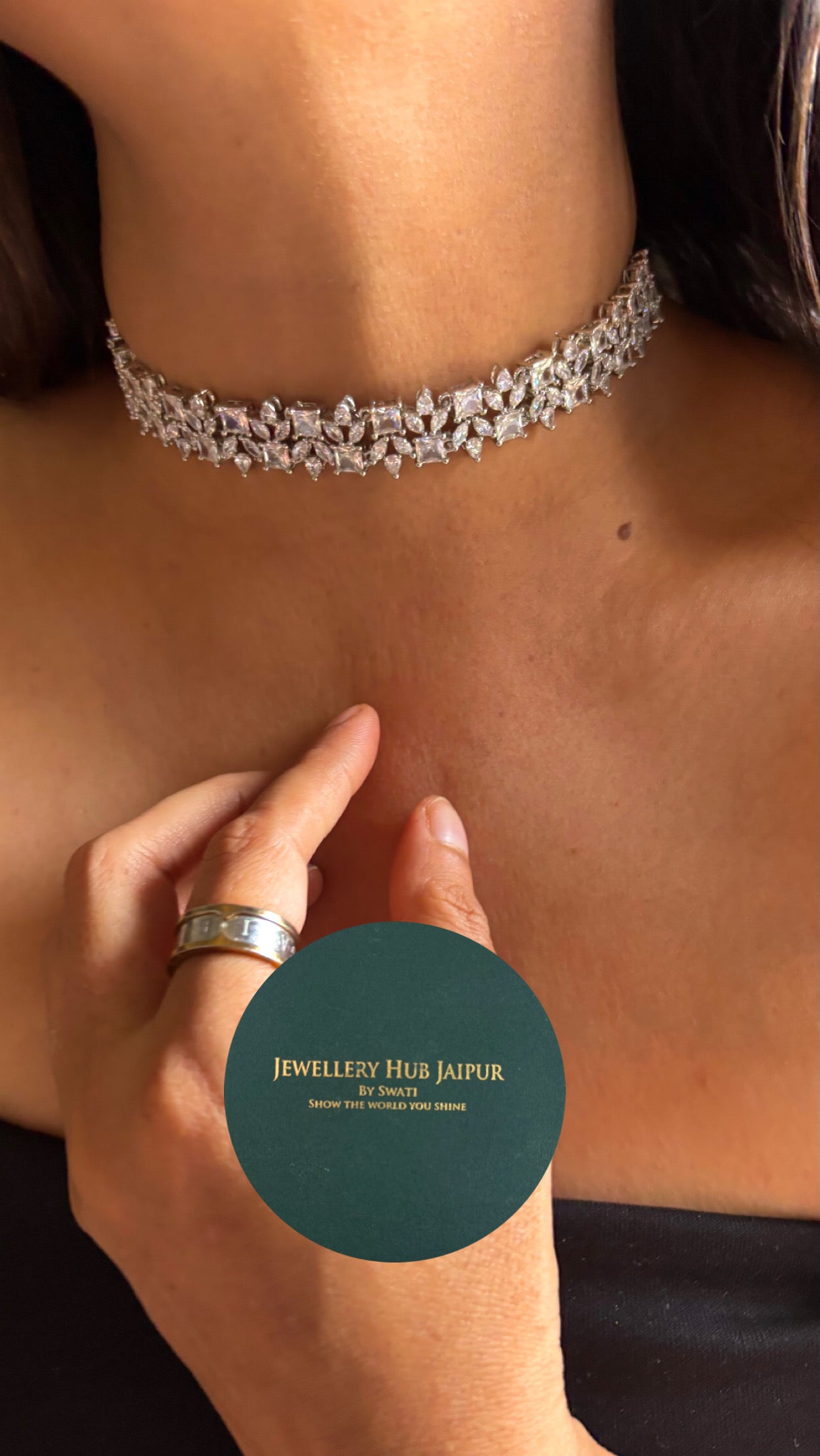 Minimalist cz diamond choker