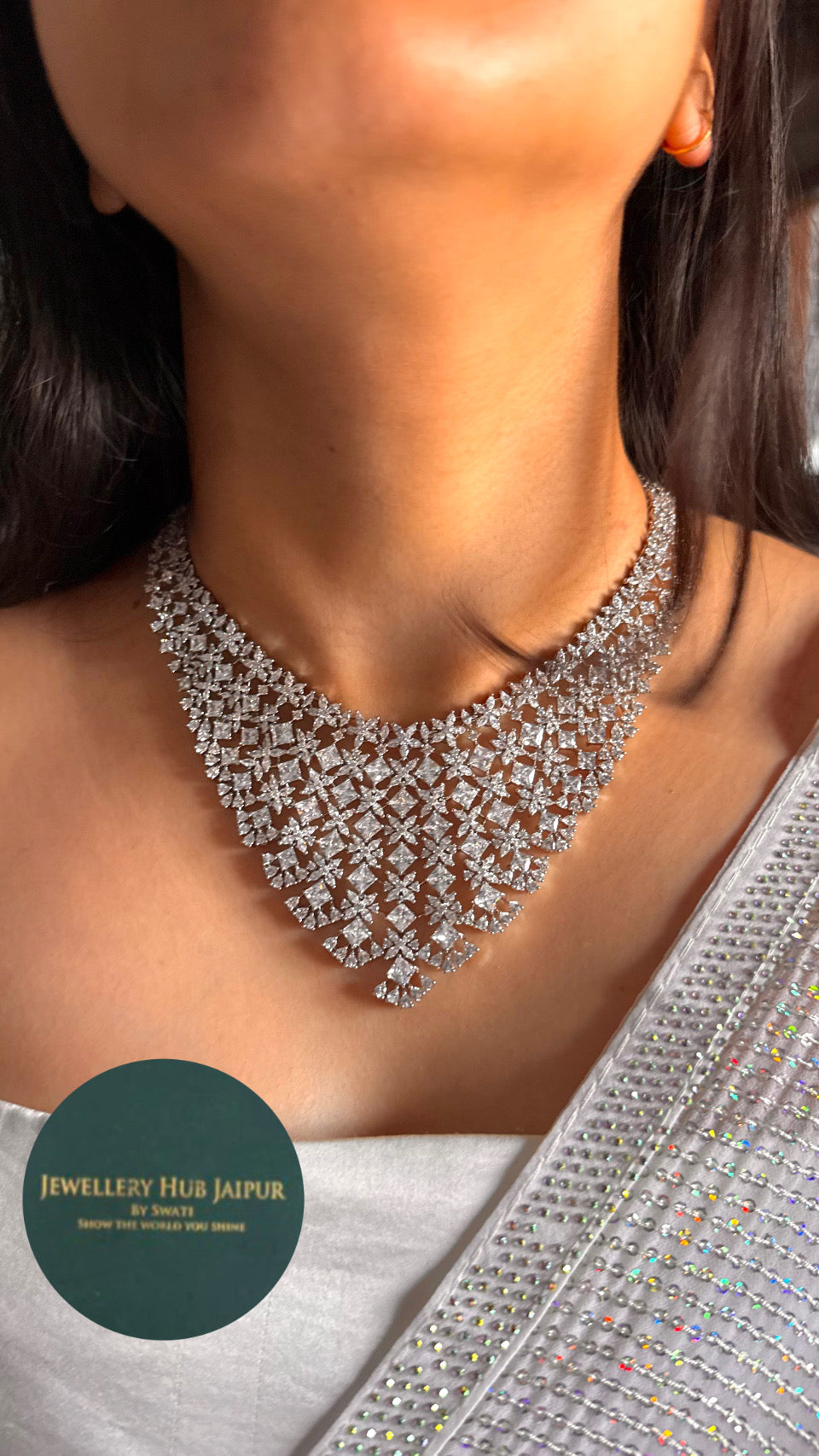Designer cz diamond necklace