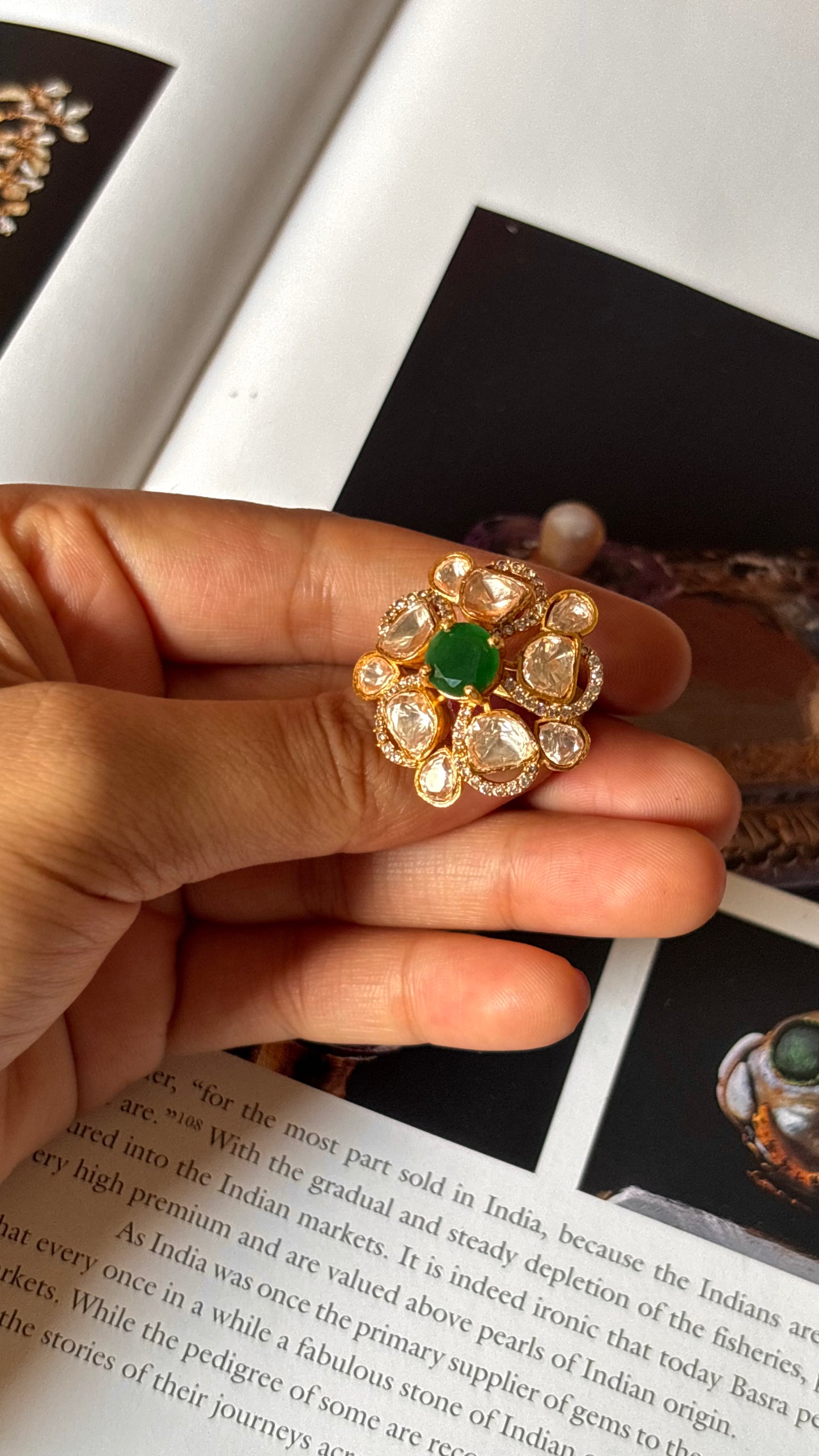 Emerald real moissanite elara ring