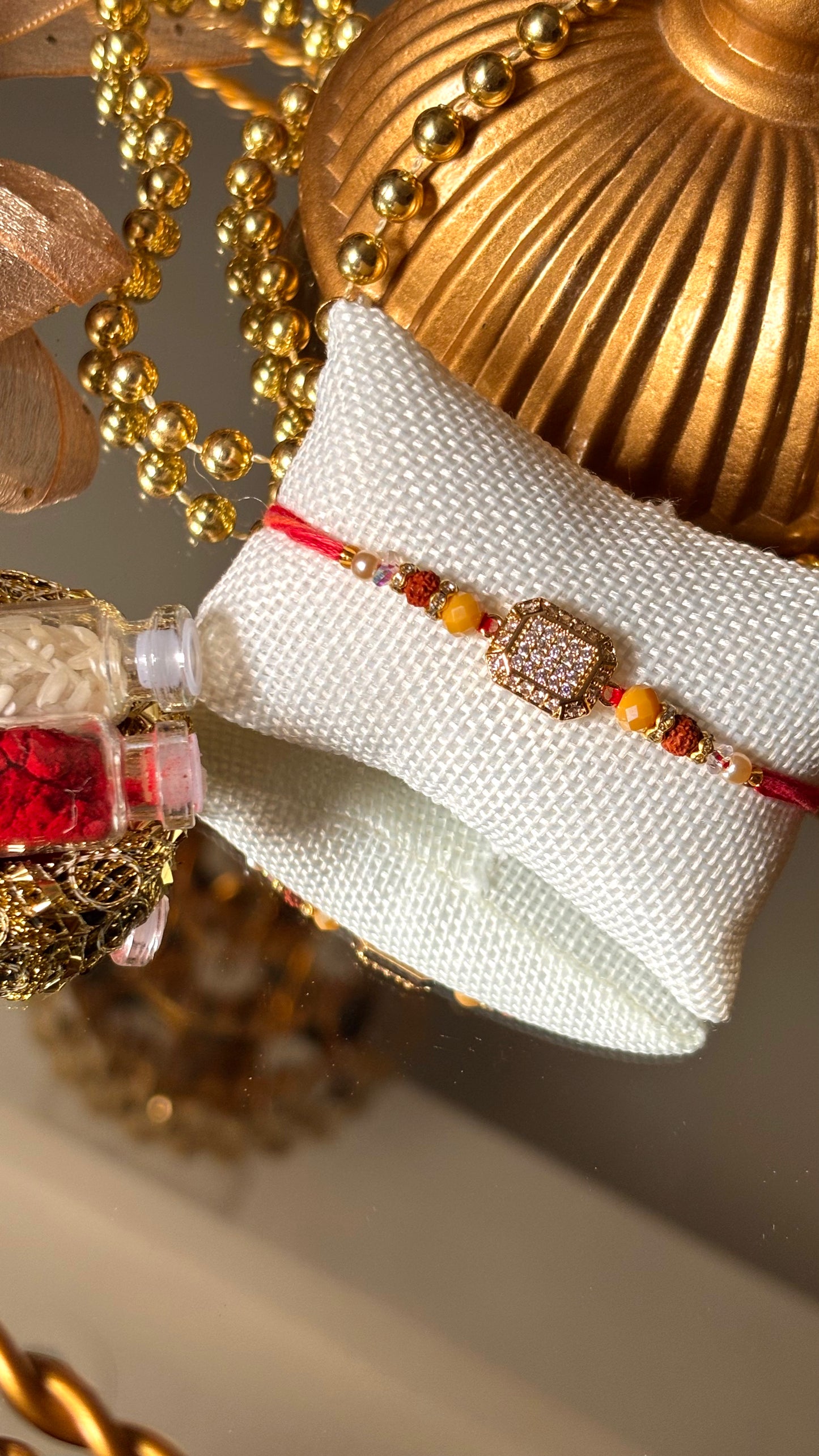Cz diamond designer rakhi ( shipping will be extra )