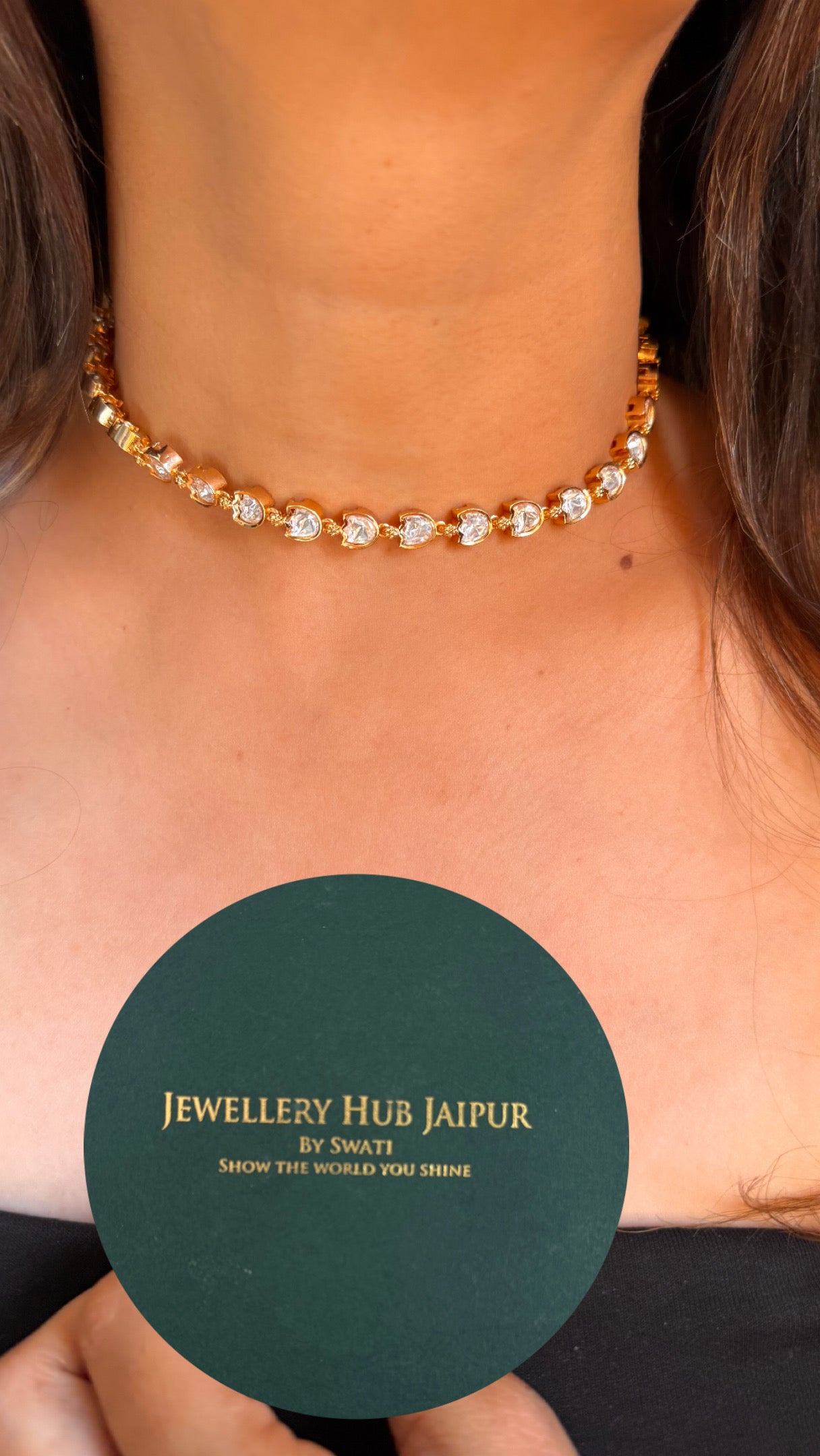 MInimal polki necklace