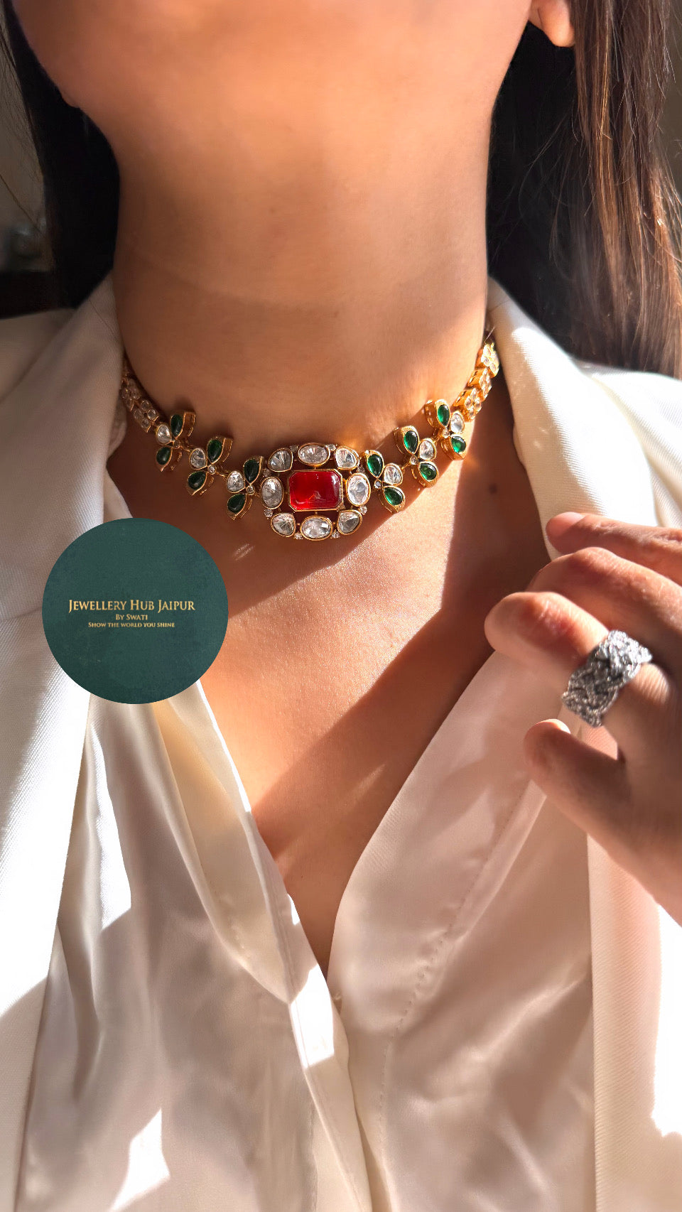 ruby & emerald choker minimal set