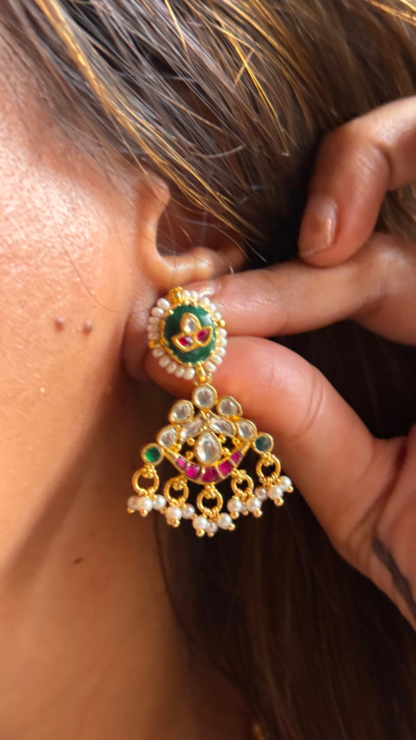 Heritage emerald & Rani pink ruby rajwadi necklace