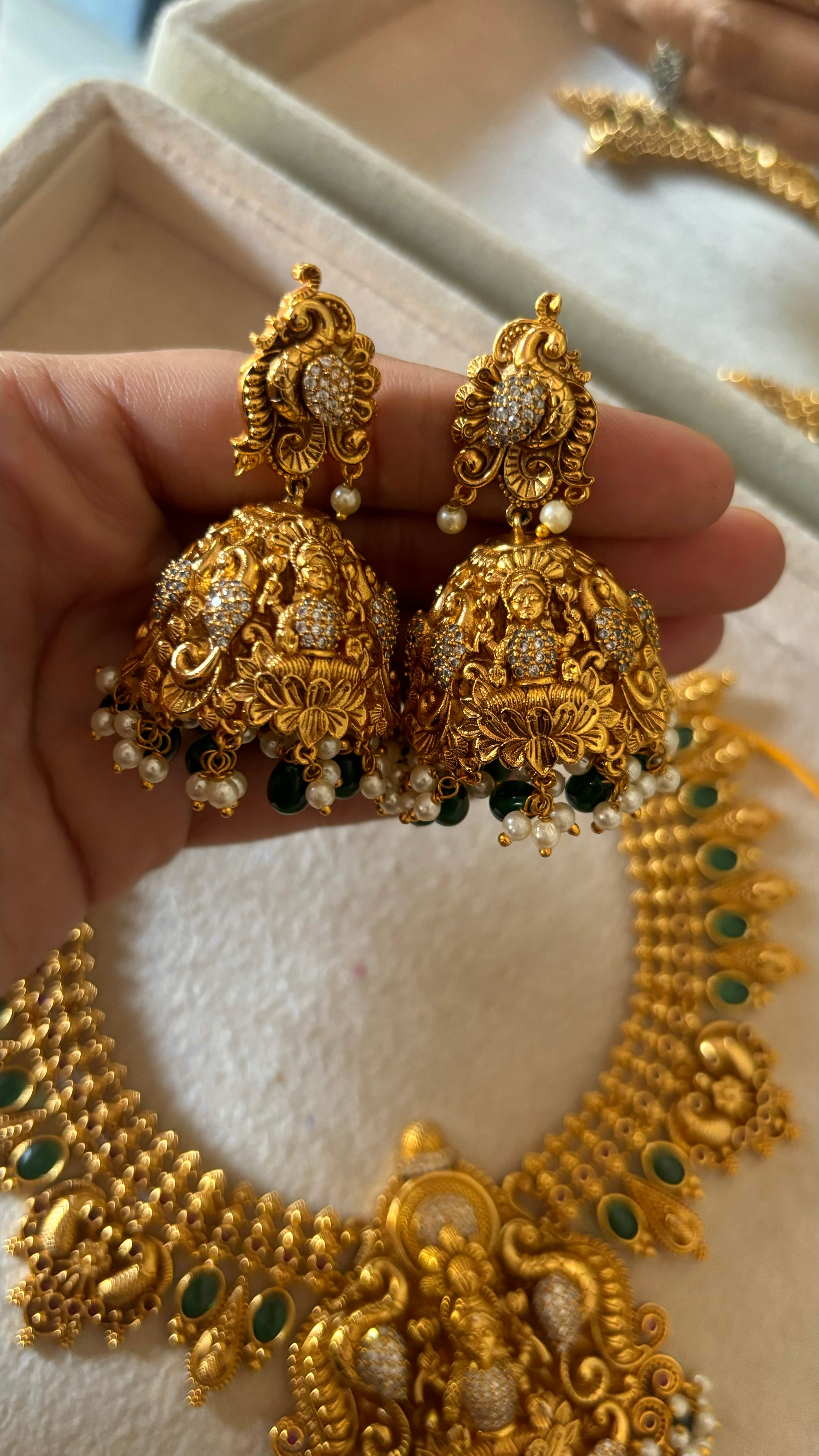 Temple jewellery with earrings