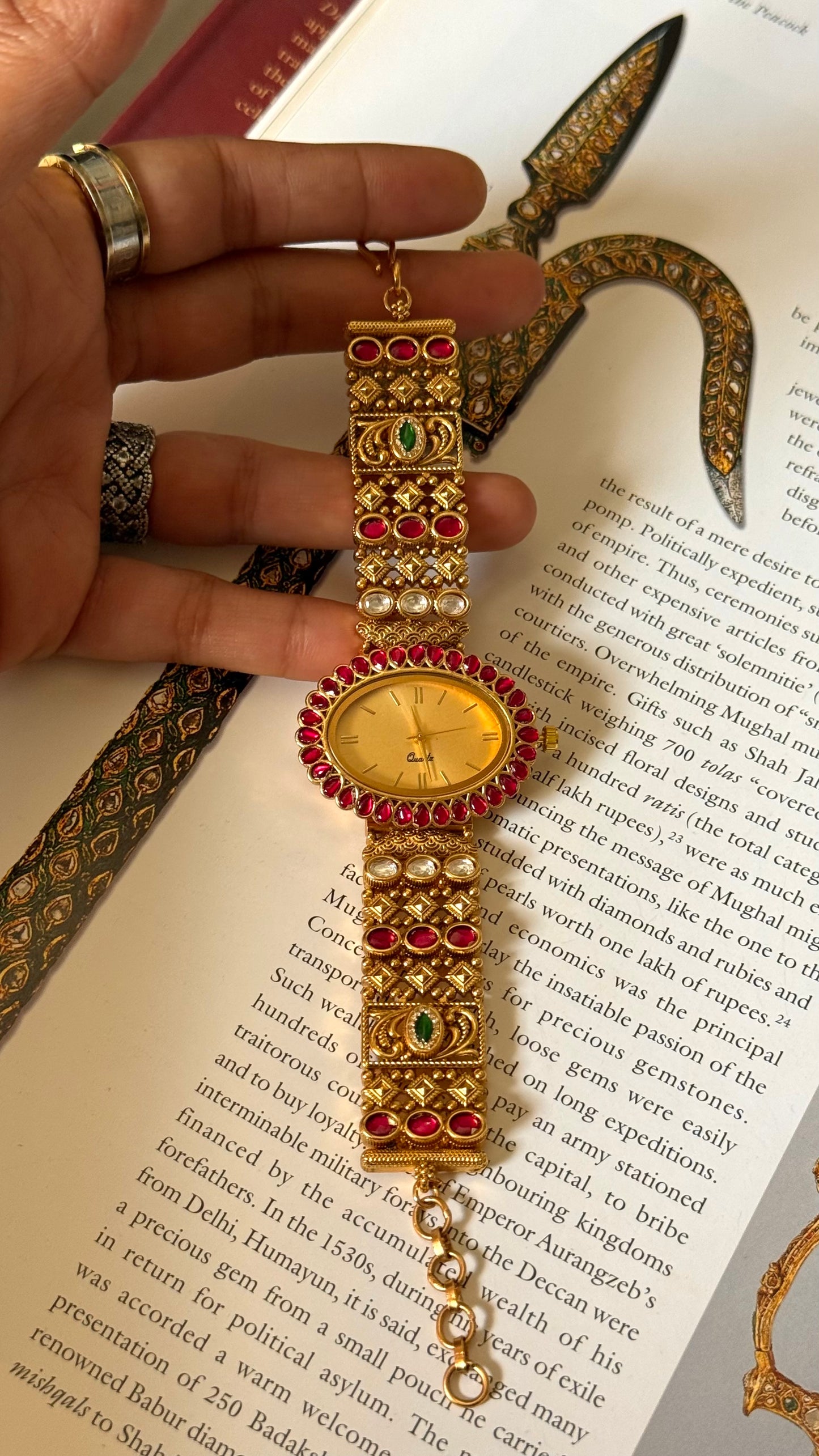 Ranisa inspired Rani pink ruby rose gold dial Watch