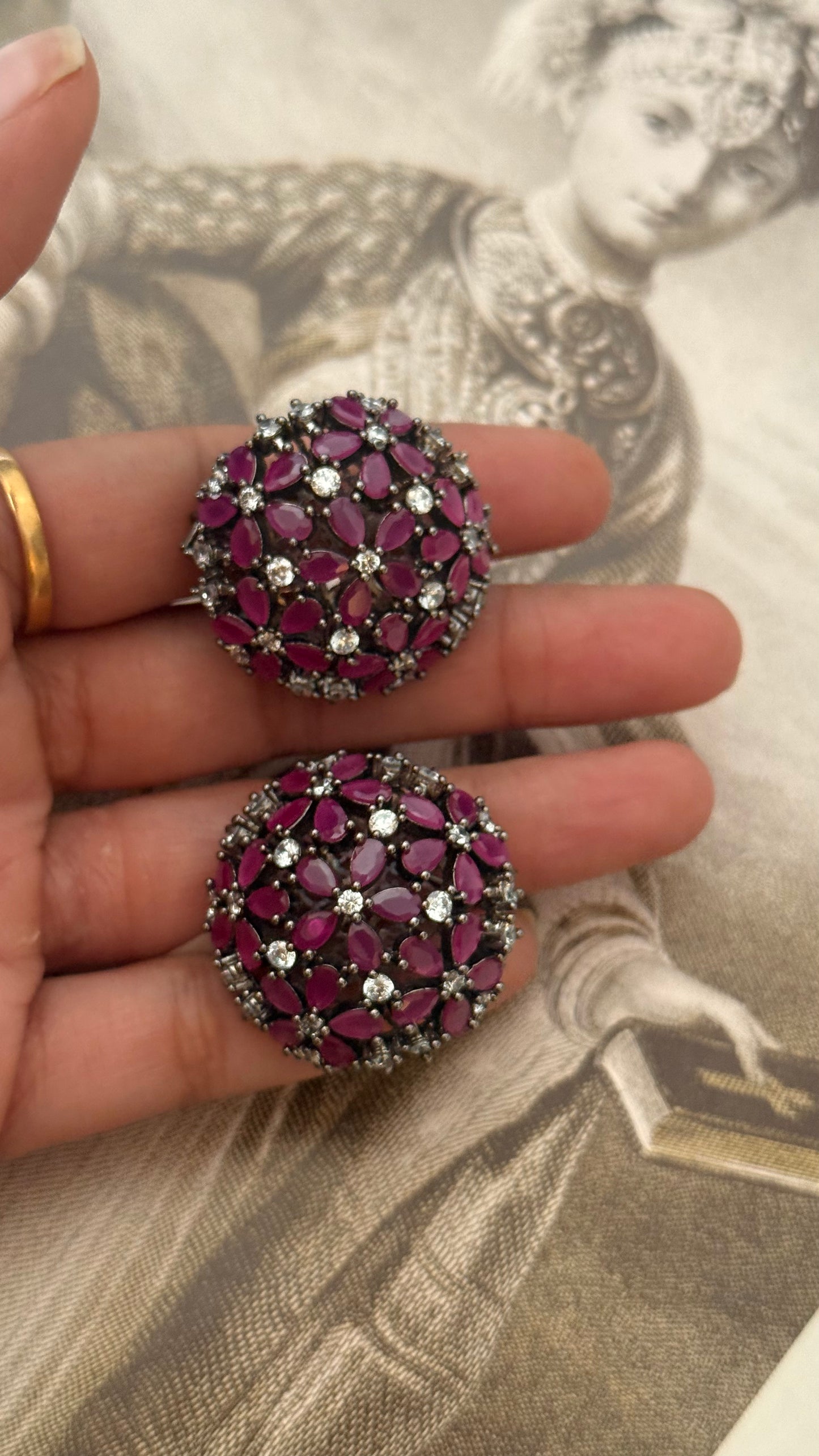 Ruby gun metal stud