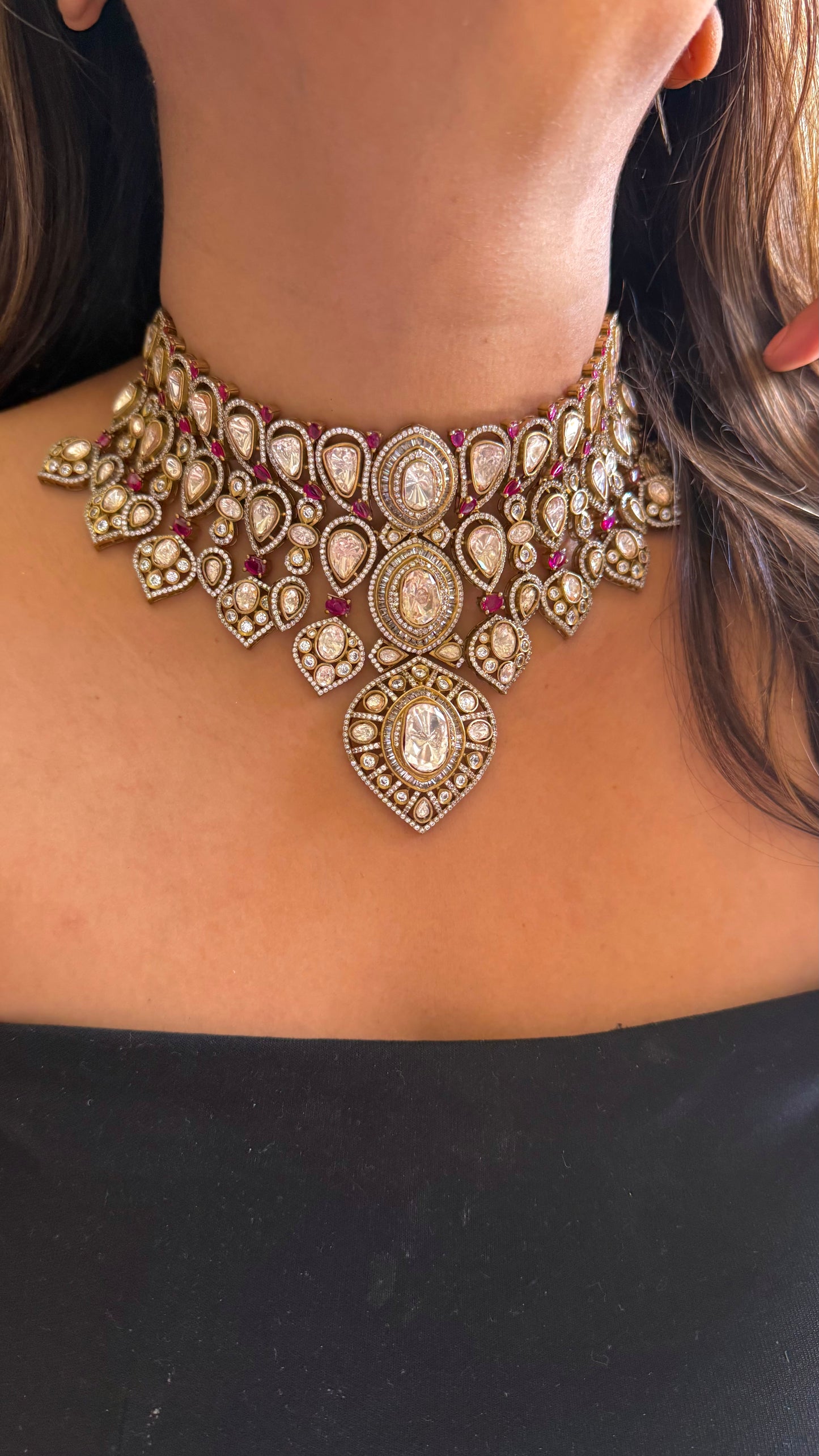 Ruby Victorian Lv Shade choker Necklace