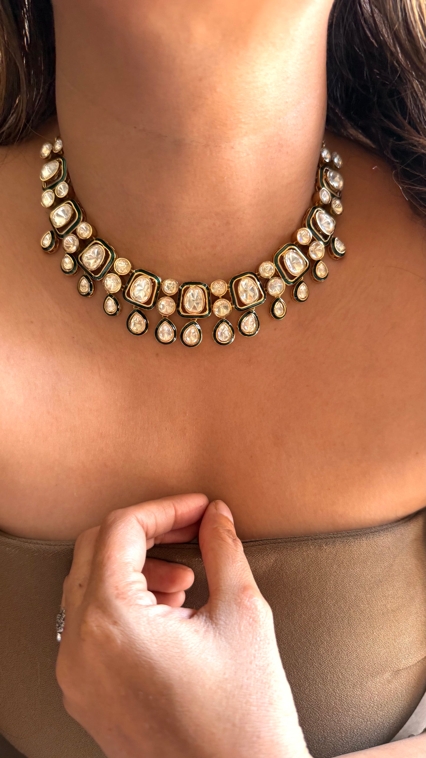 Meenakari Peeli Polki Necklace