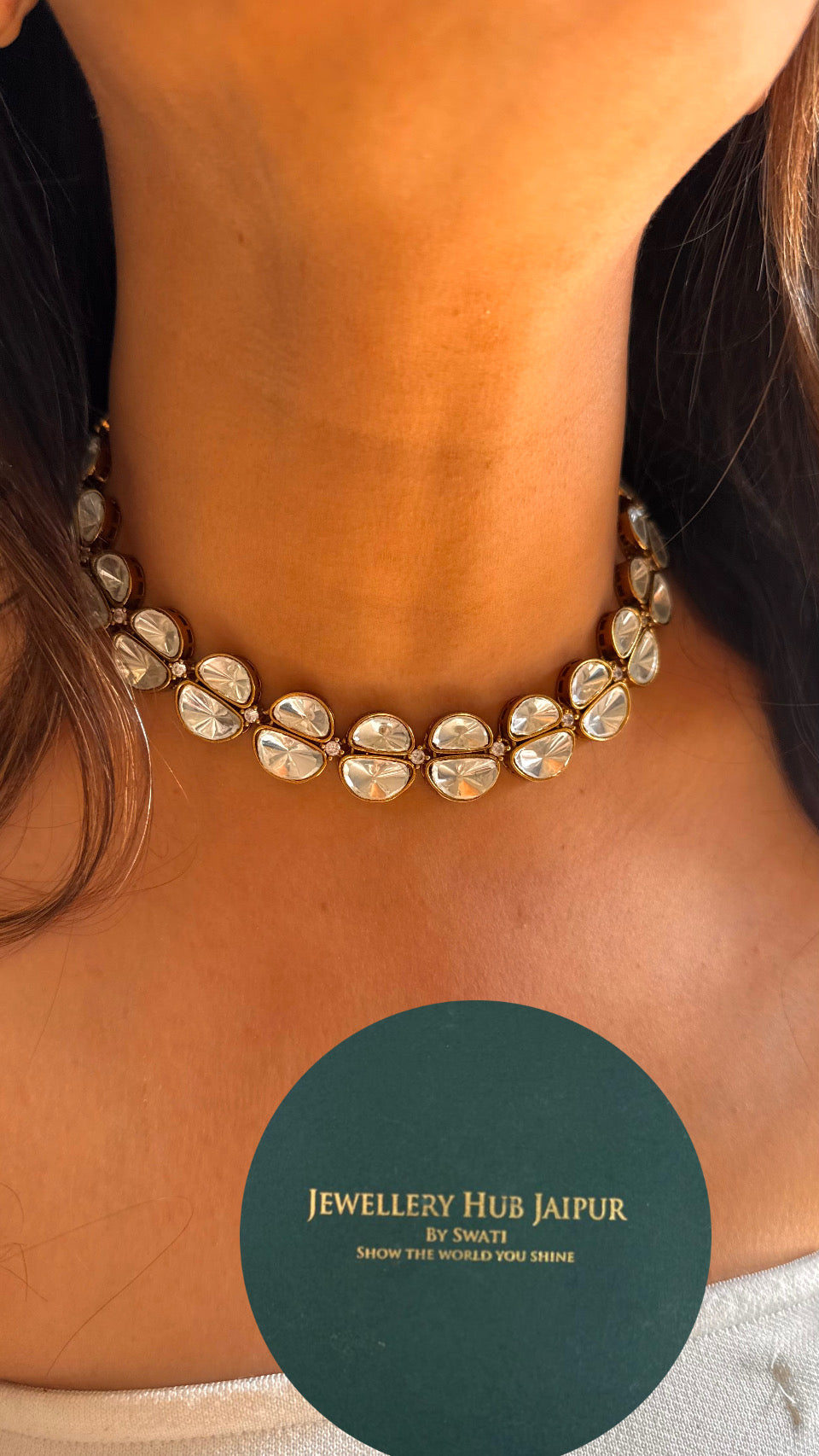 uncut polki victorian choker necklace