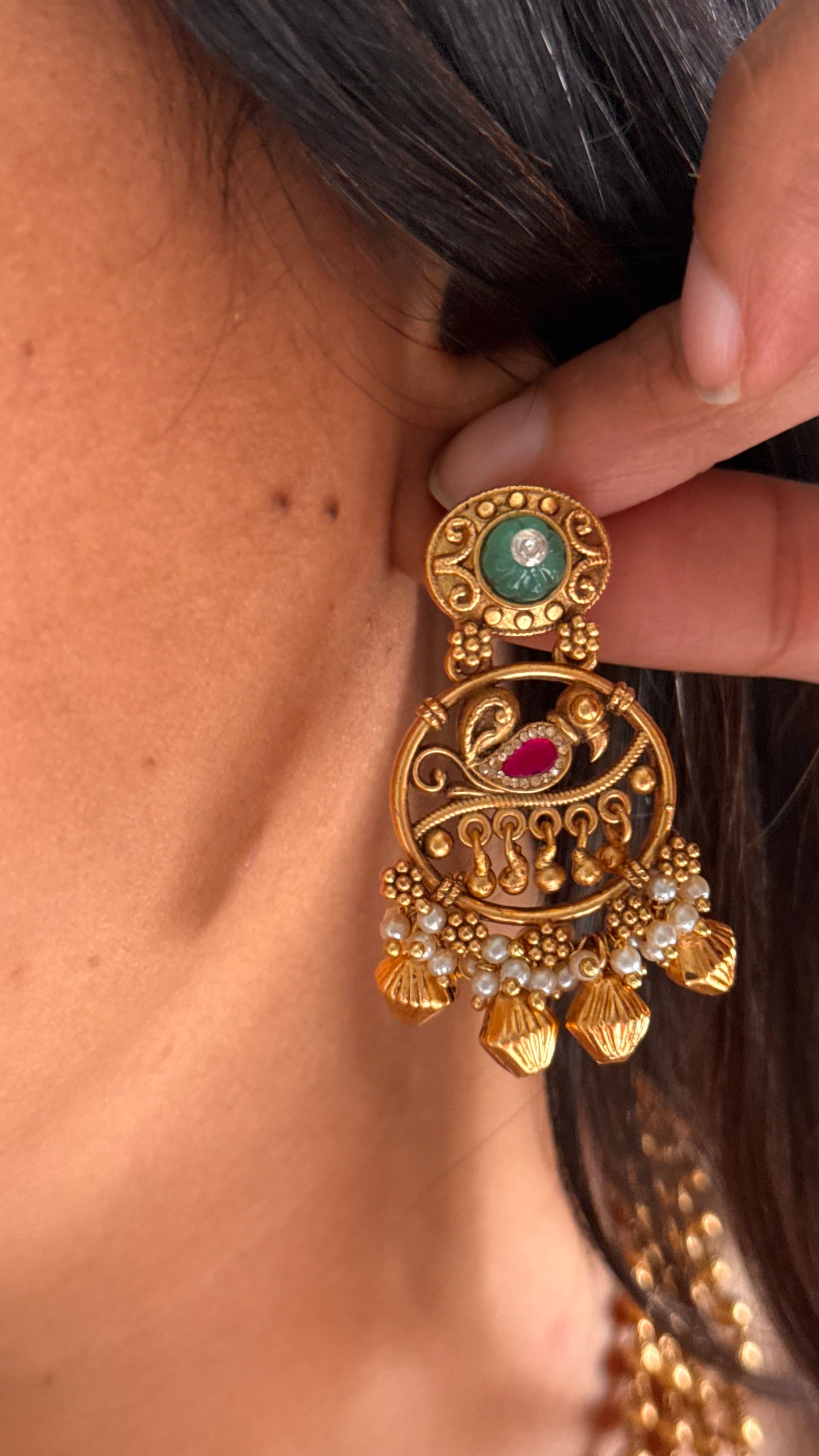 Heritage rajwadi collar mint inlay necklace