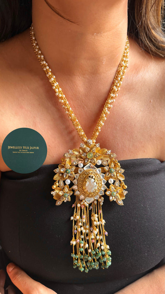 Amrapali inspired with mint the royal pendant Necklace set