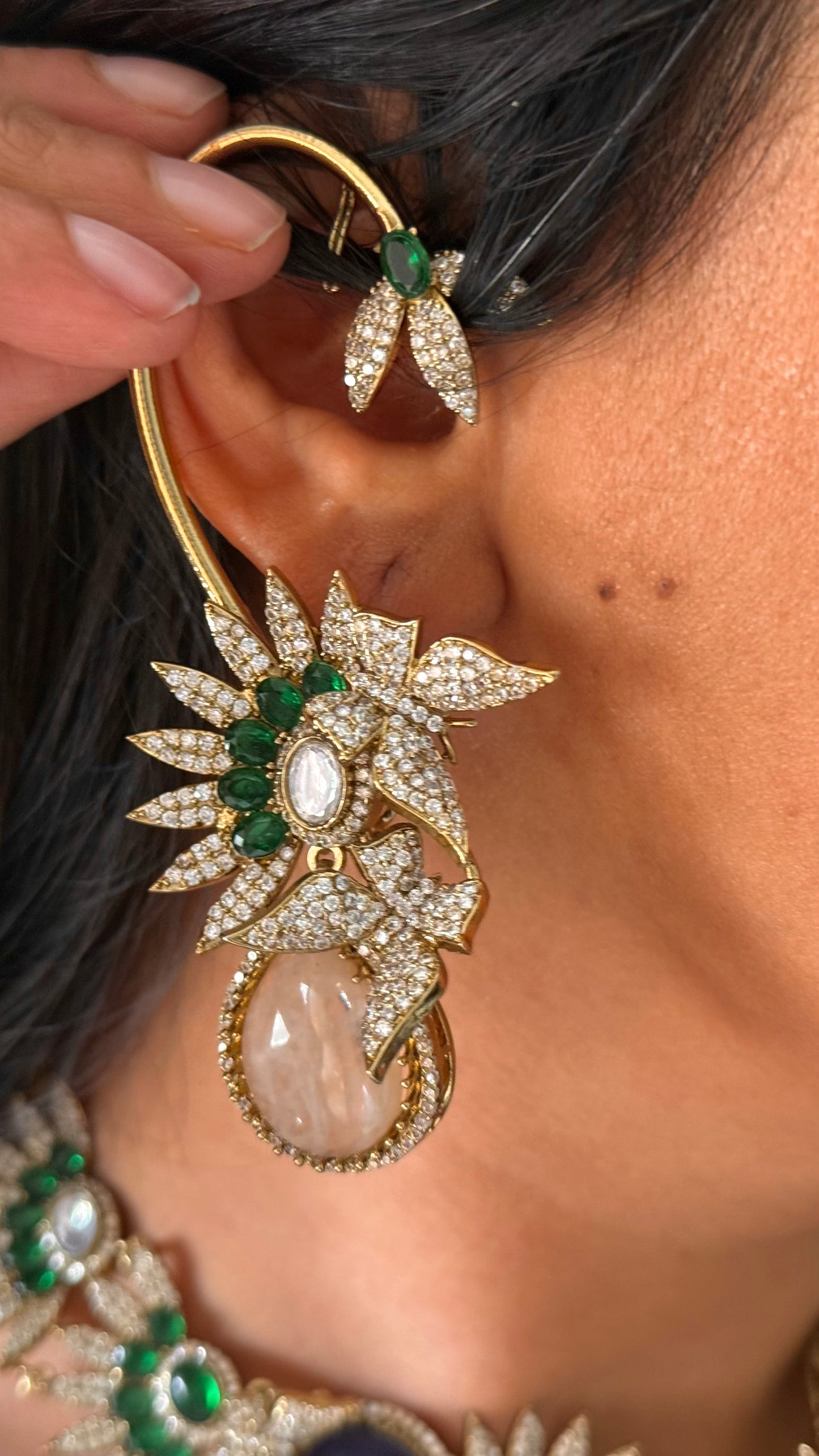 AP sapphire & peach carnival designer necklace