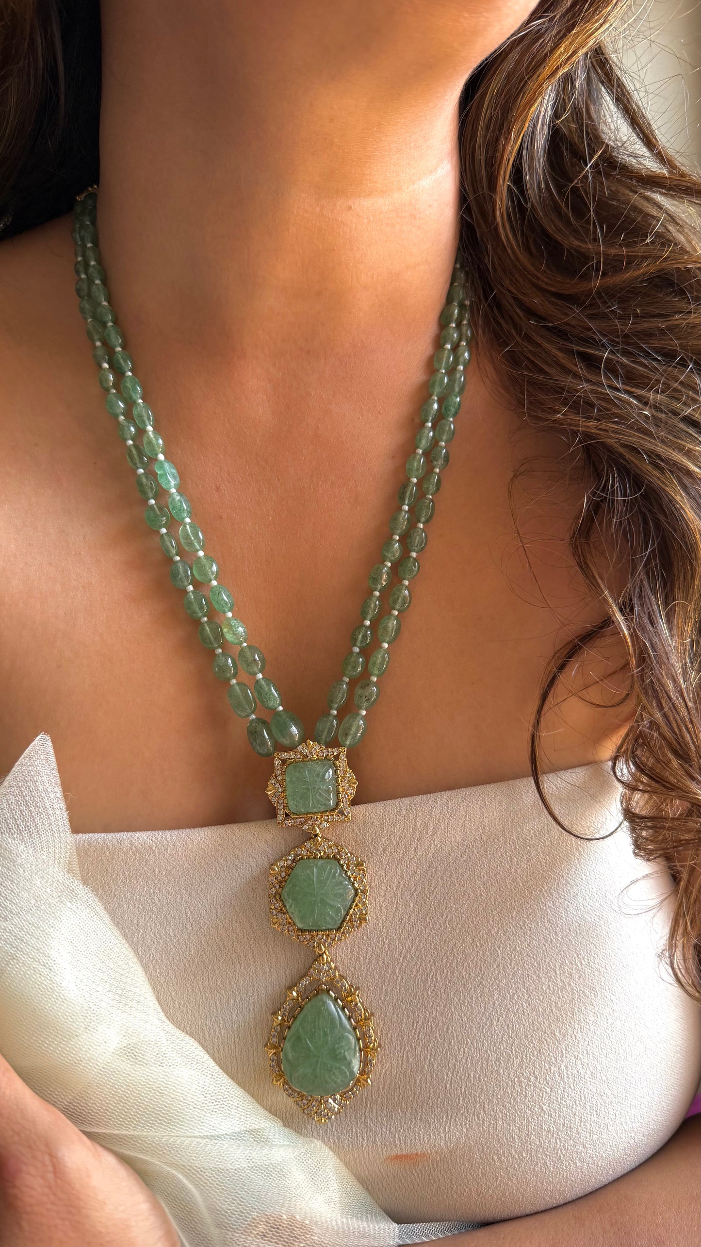 Mother of Pearl & Mint Lv stone combo