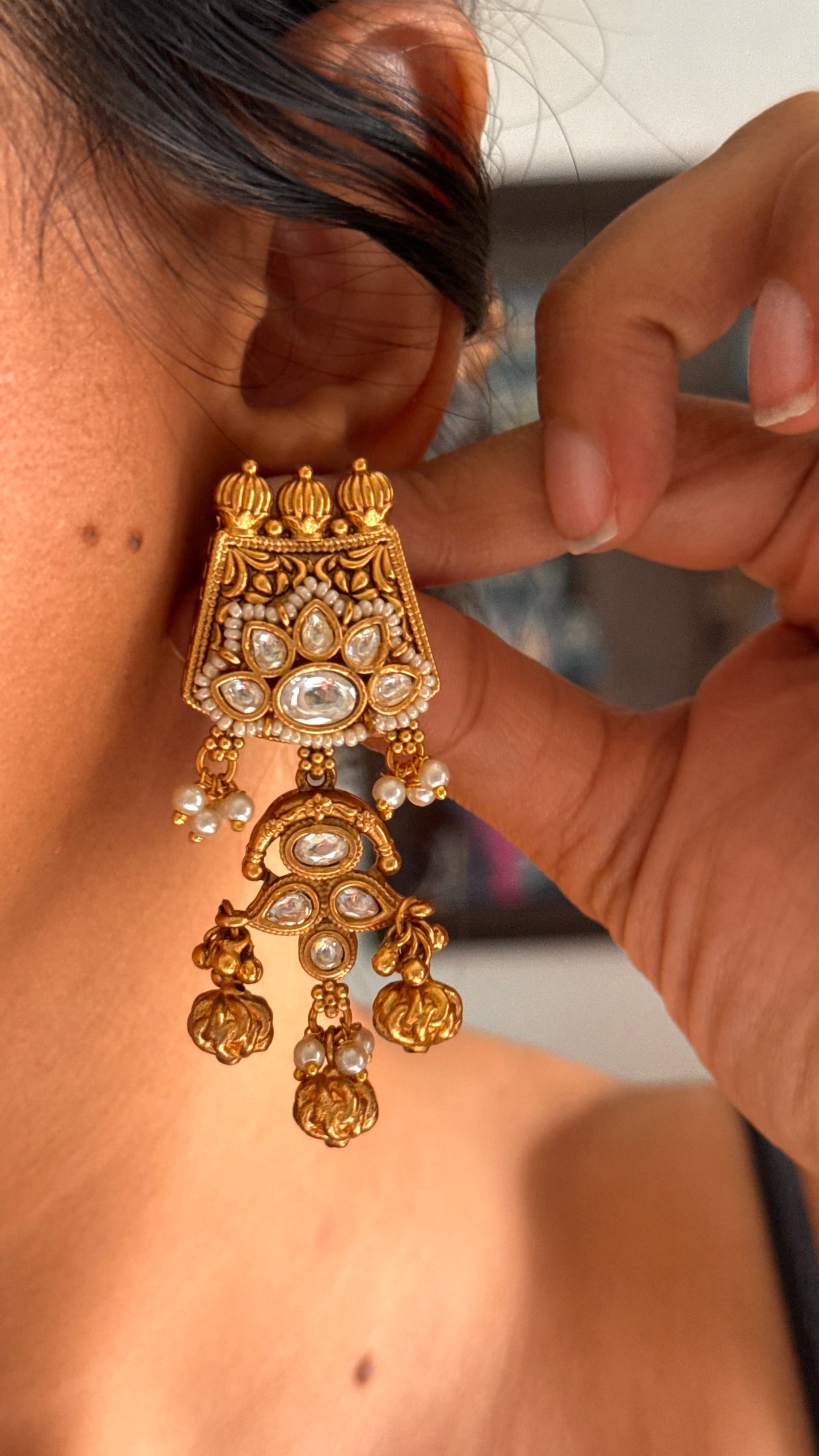 Ruby inlay rajwada necklace