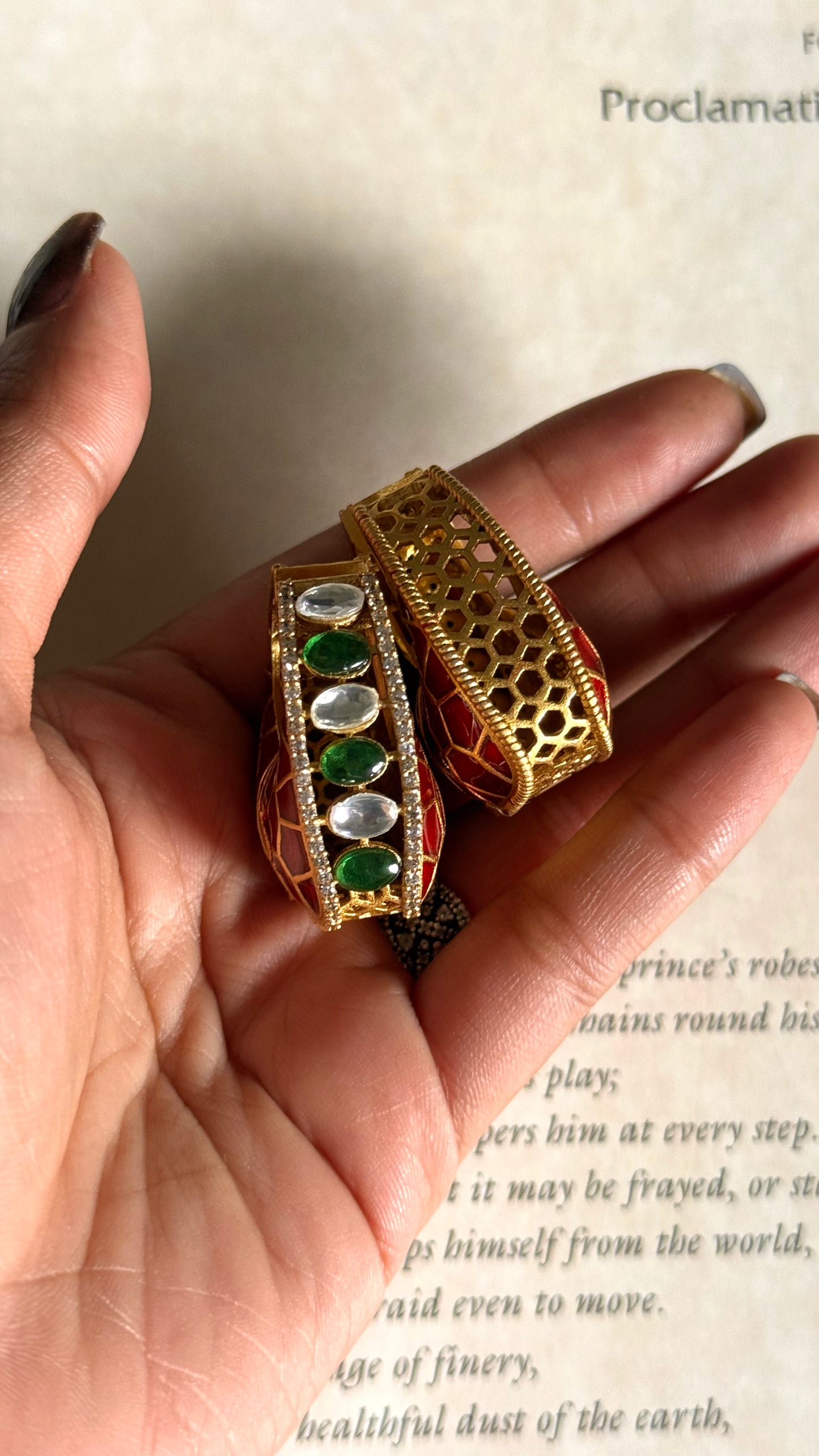 Ruby katdana with emerald designer Baaliyan