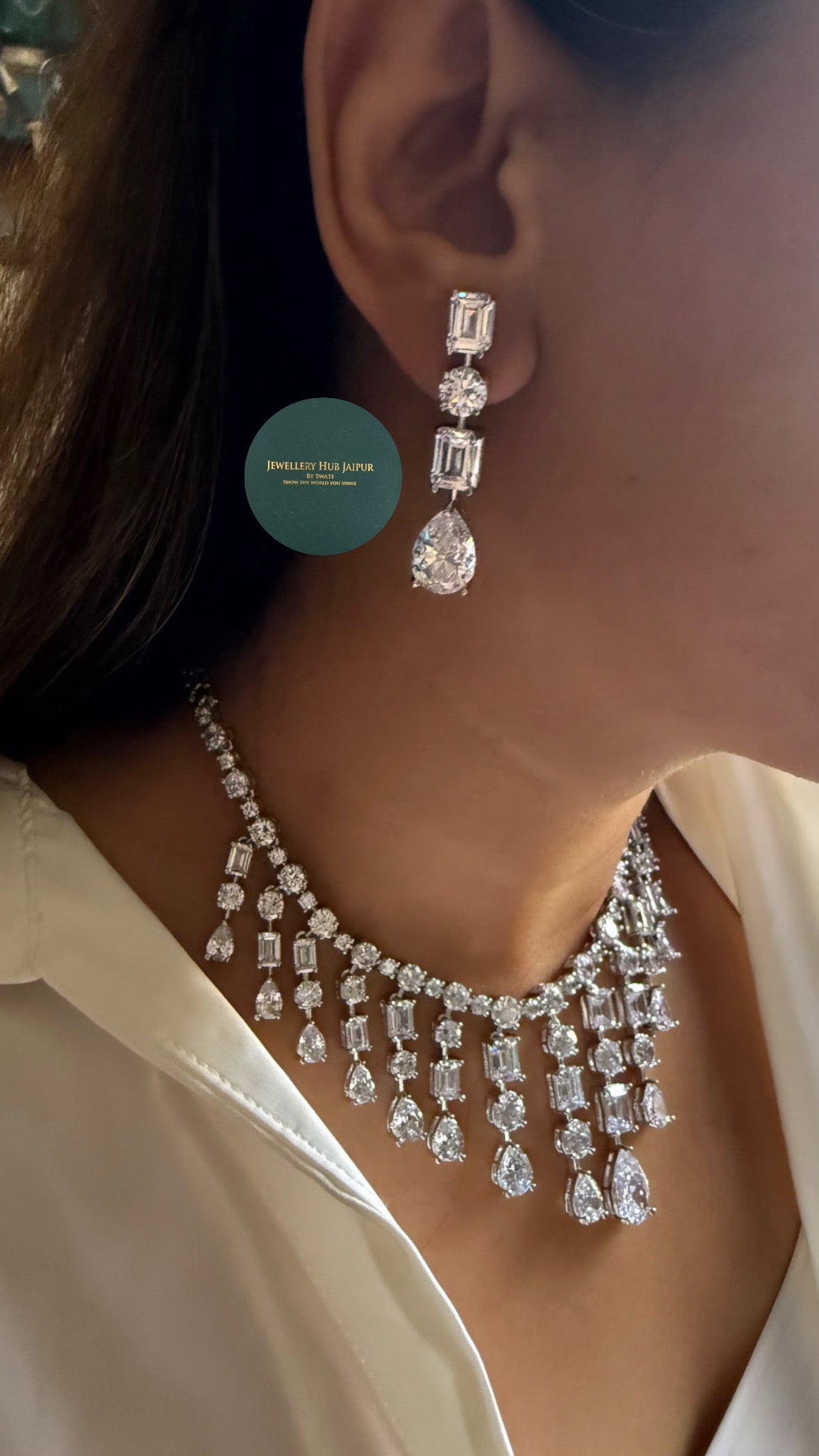 CZ diamond designer necklace