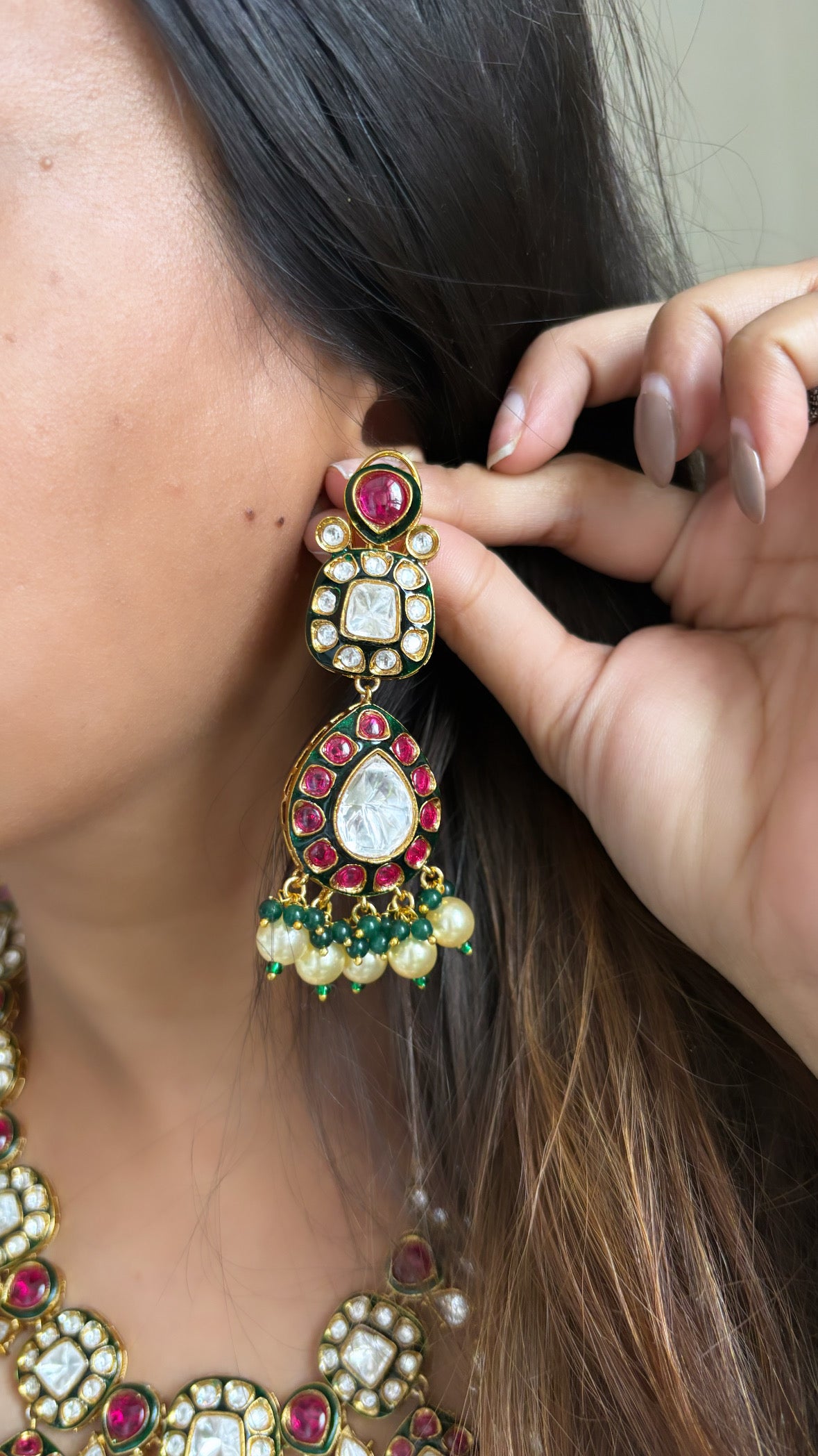 Maharani haar in ruby and emerald