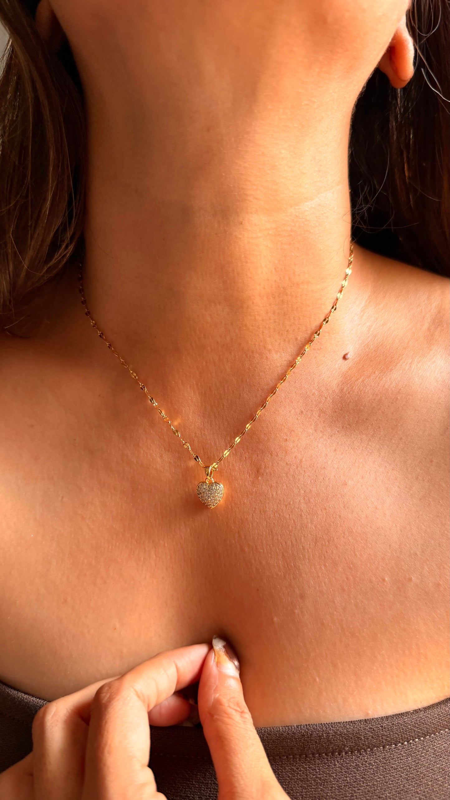 Little heart moissanite minimal set