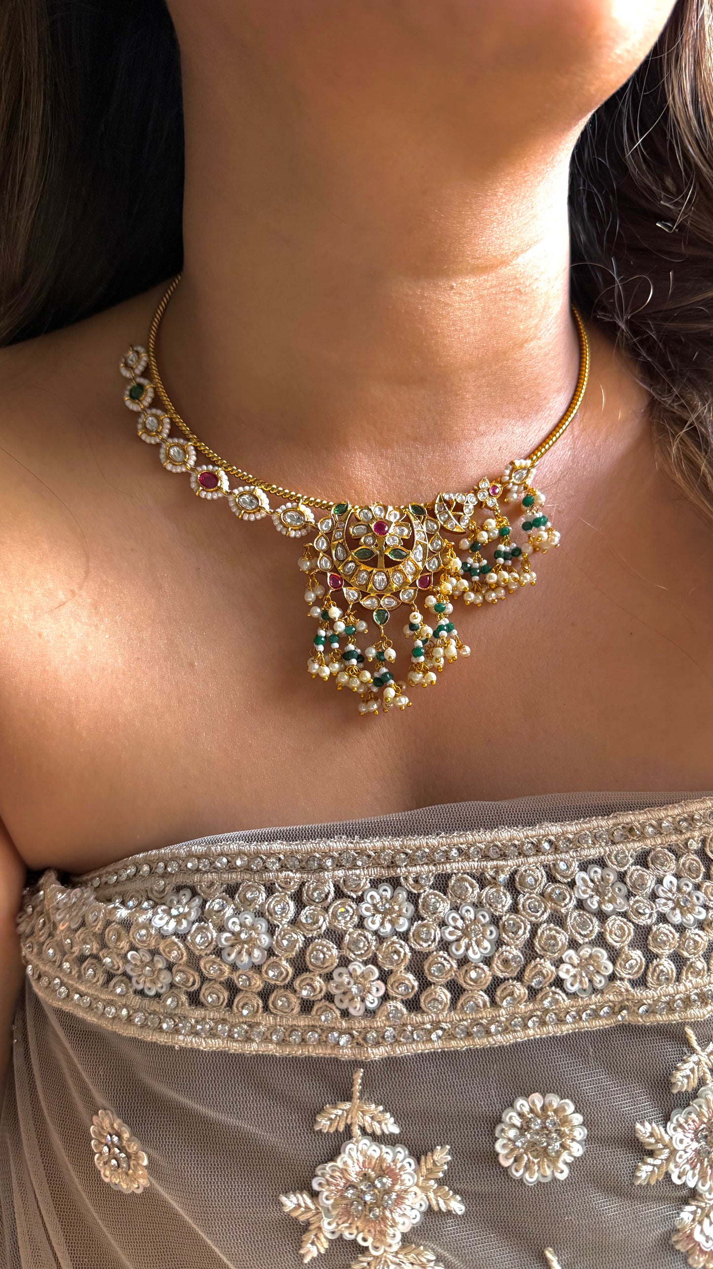 Pearl work polki hasli